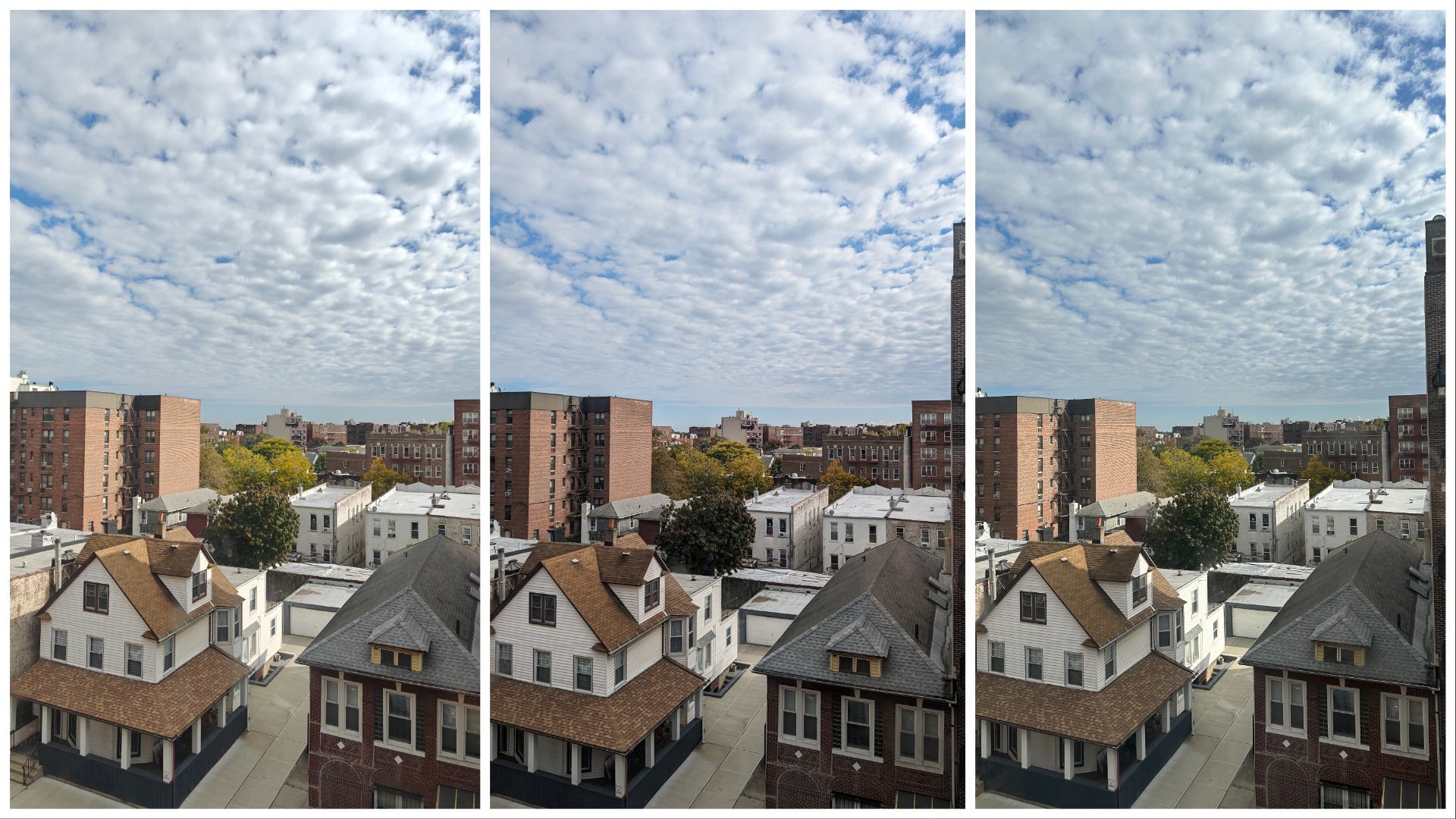 Desde la izquierda, la foto tomada con el OnePlus Open, con el Google Pixel Fold y con el iPhone 14 Pro.