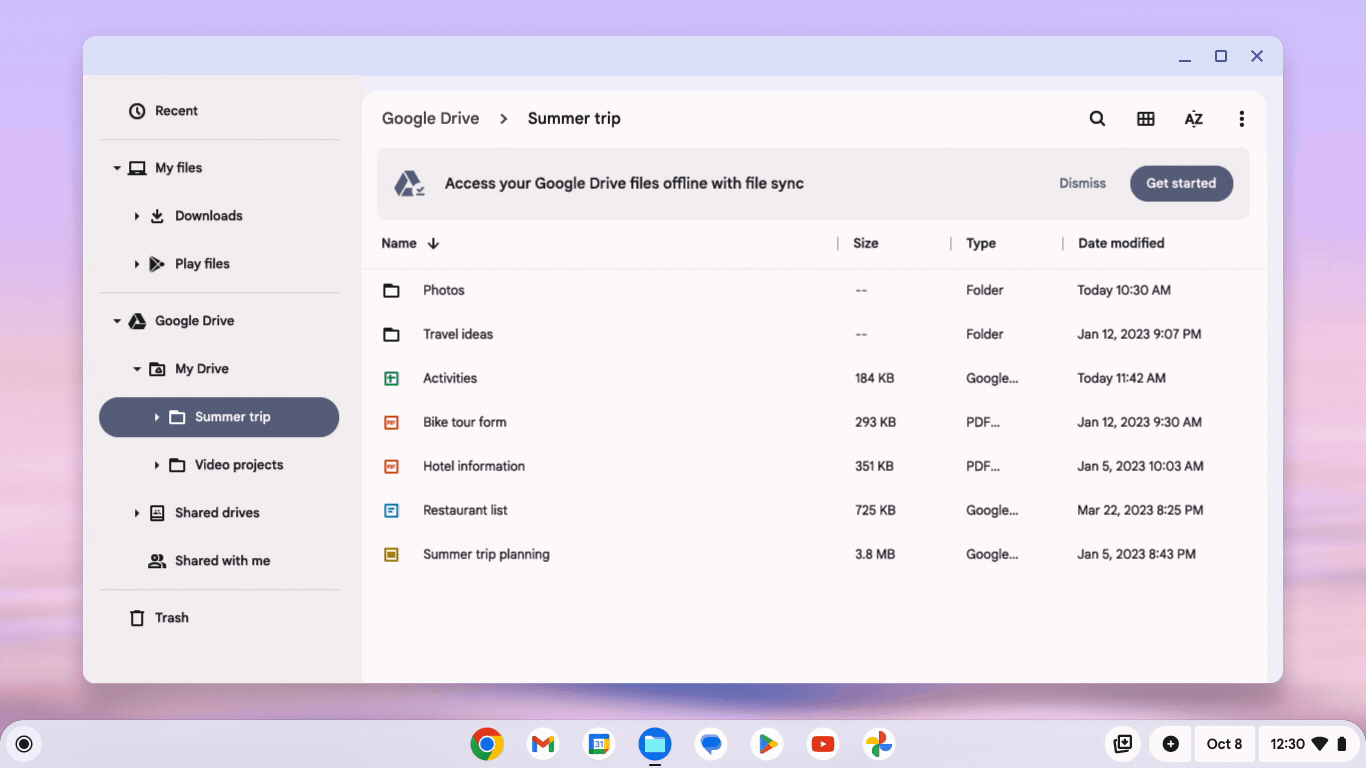 Google muestra cómo funciona File Sync en Chromebook Plus.