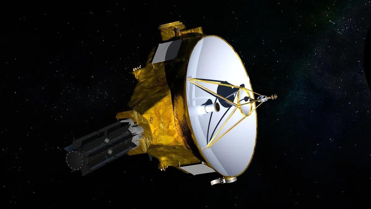 Una ilustración de la nave espacial New Horizons.