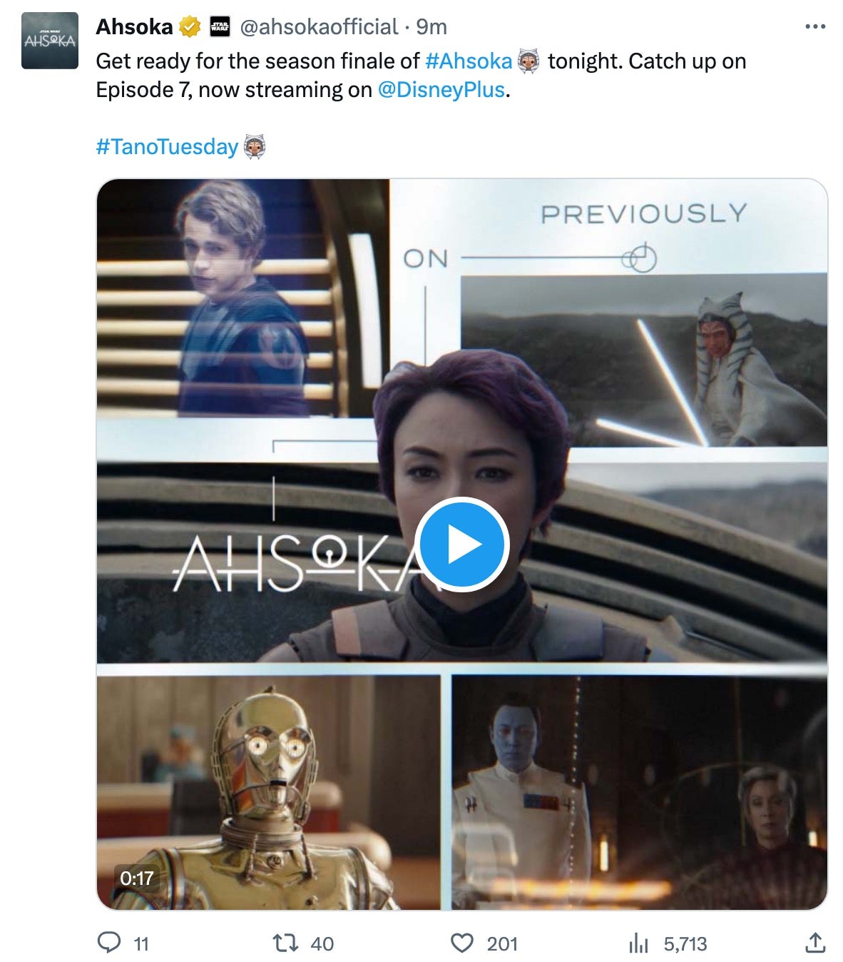 La publicación después...