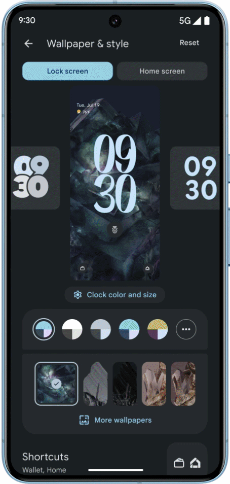 Los nuevos fondos de pantalla con IA en Android 14 restringen a los usuarios a un conjunto de nombres, colores y estilos preestablecidos.