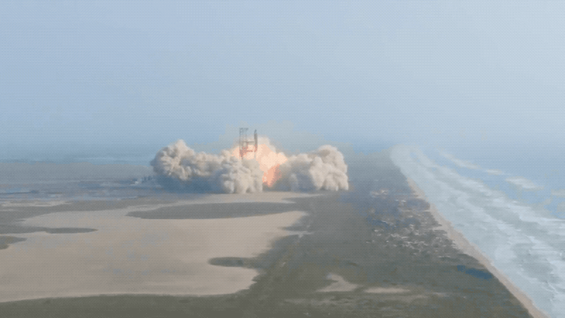 Starship se desvió horizontalmente durante su lanzamiento inaugural (el video tiene 3 veces la velocidad normal).