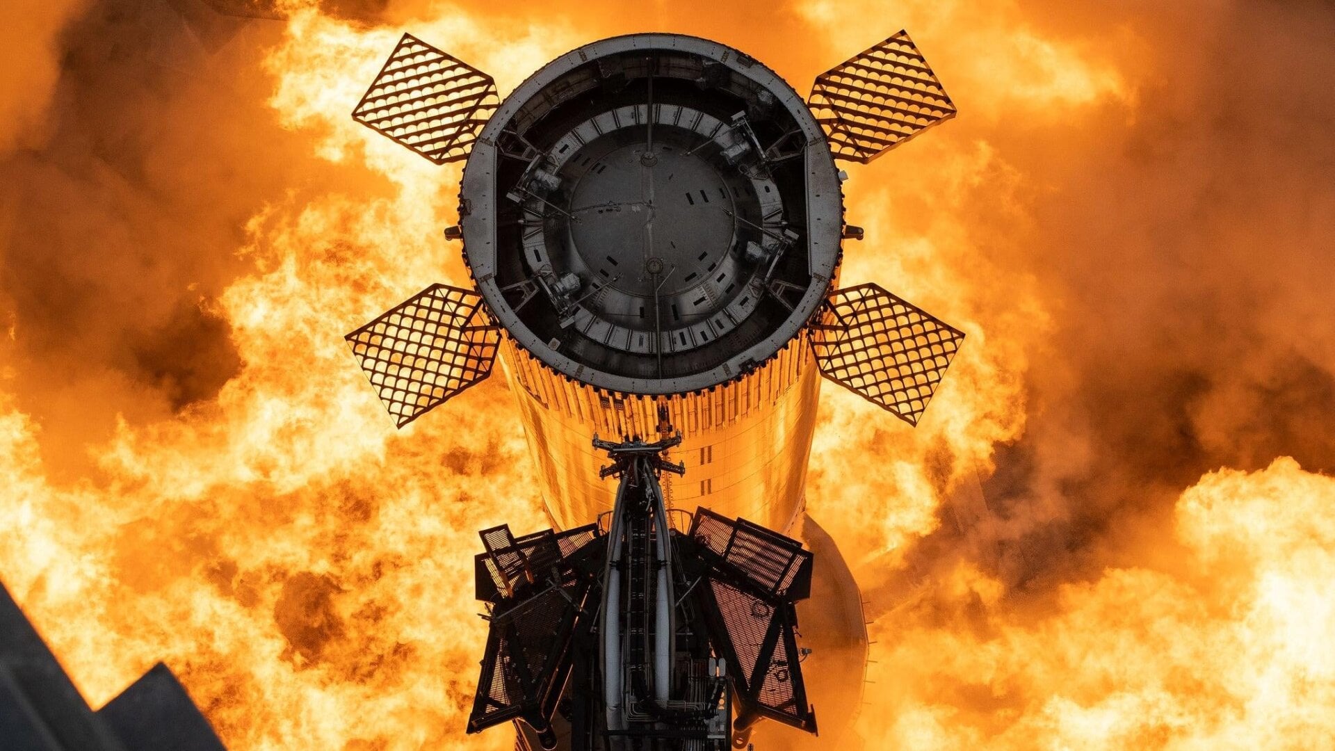 Prueba de fuego en calor de la nave Starship de SpaceX, 9 de febrero de 2023.