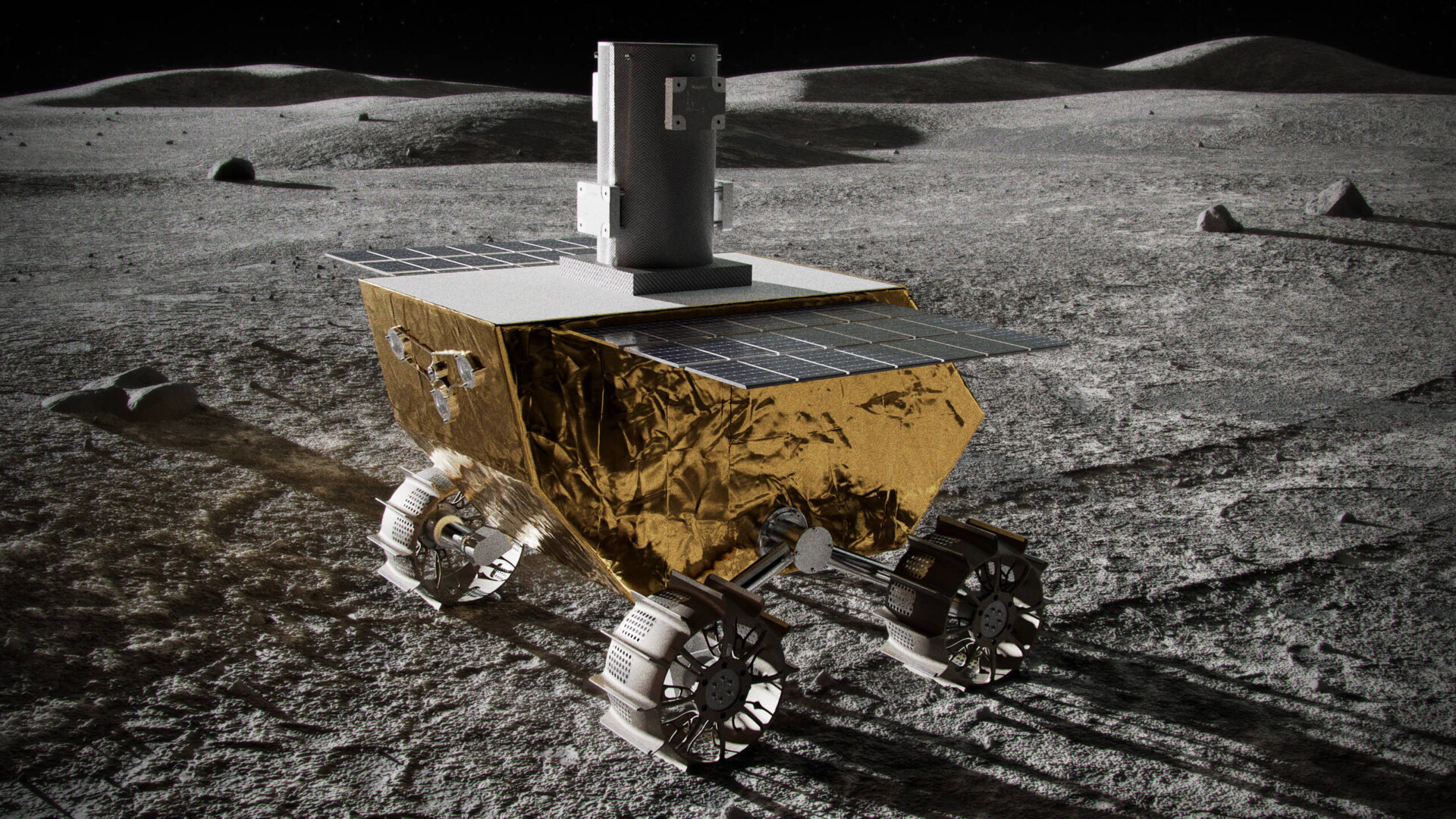 Representación artística del rover lunar Vertex.