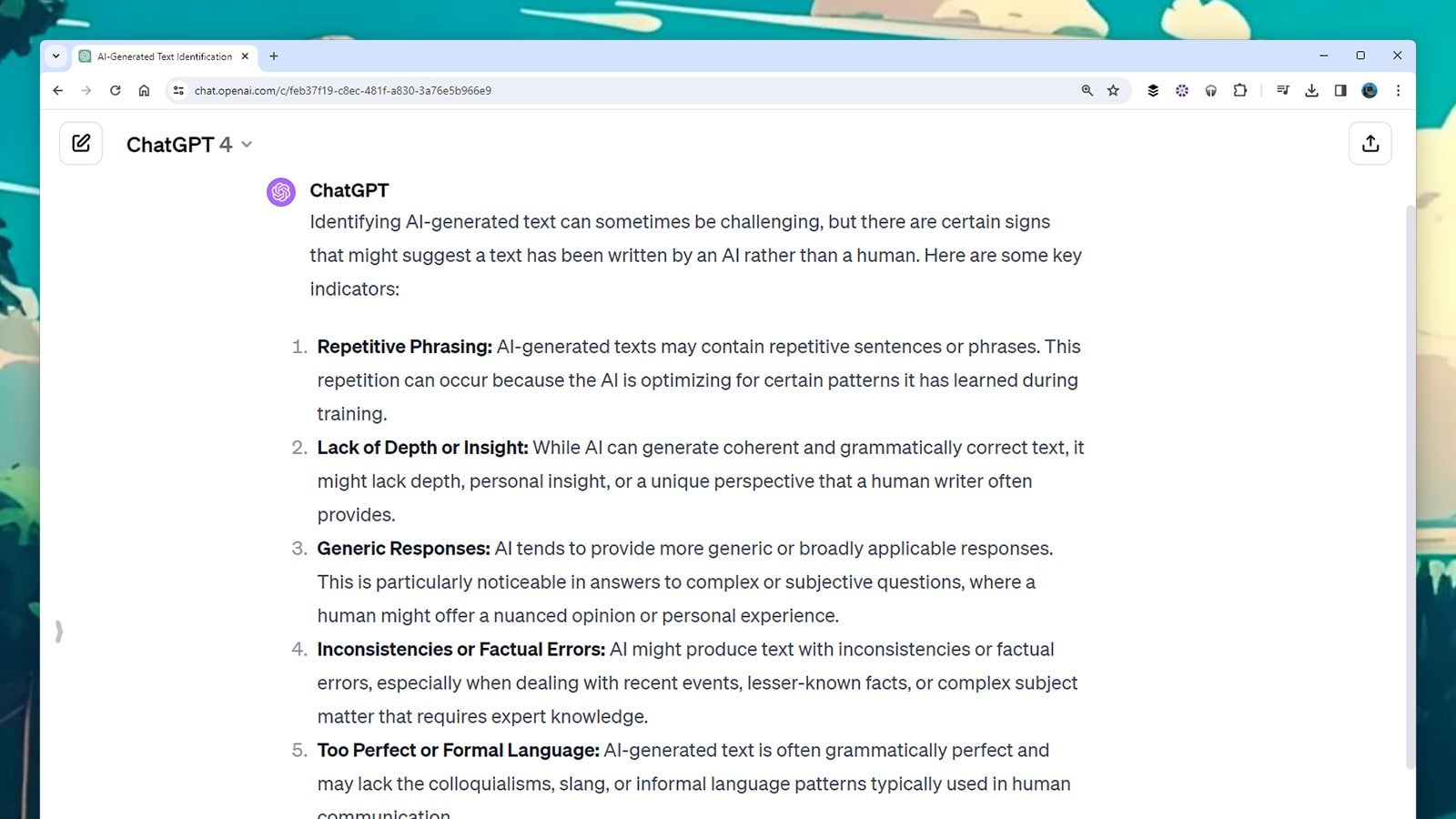 ChatGPT conoce sus propias limitaciones.