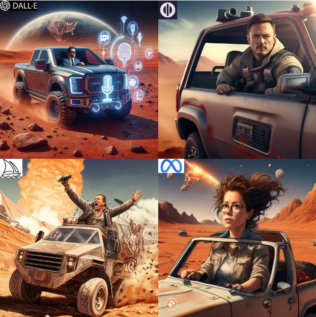 Image: OpenAI, Midjourney, Meta, Playground AI