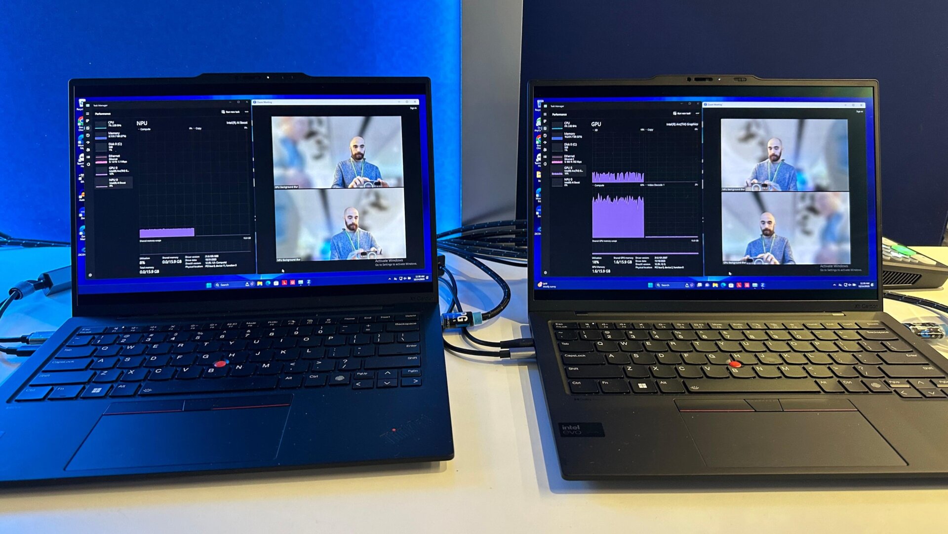 La NPU del Intel Core Ultra puede realizar algunas tareas como el desenfoque automático de la imagen de fondo de Zoom.