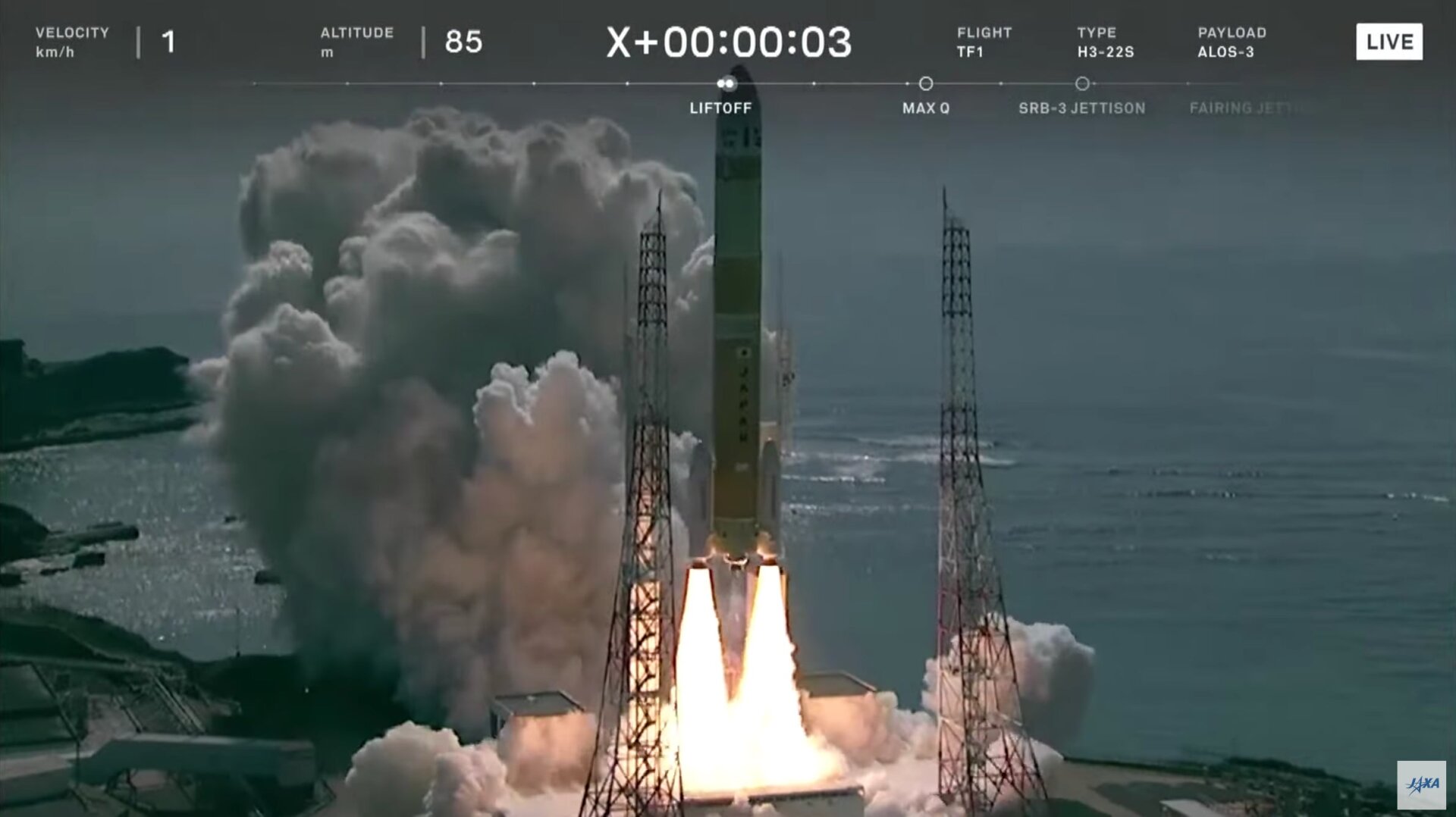 H3 durante su fallido lanzamiento inaugural el 7 de marzo.