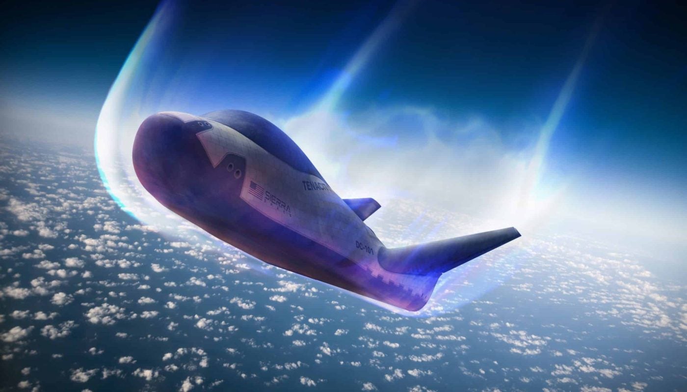 Representación de Dream Chaser durante el reingreso.