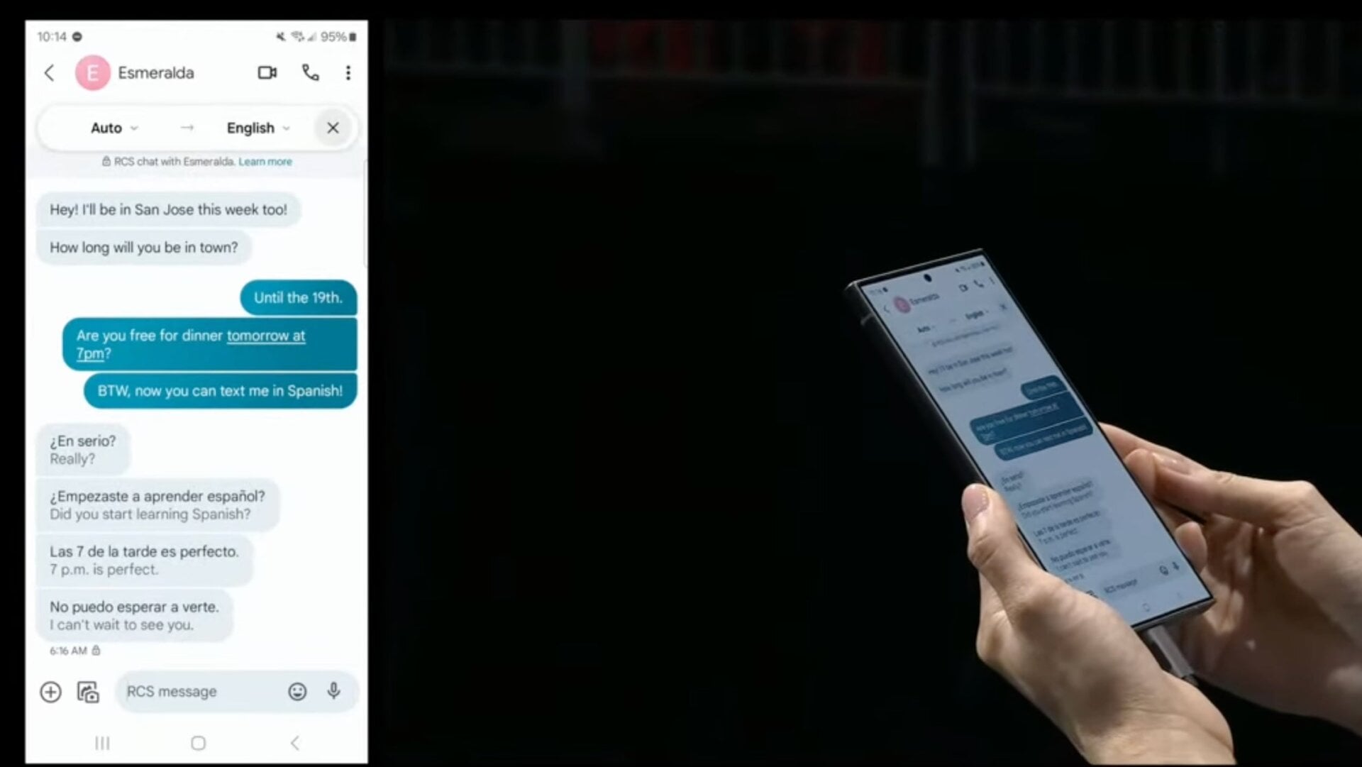 La función de traducción en vivo funciona tanto para texto como para llamadas.