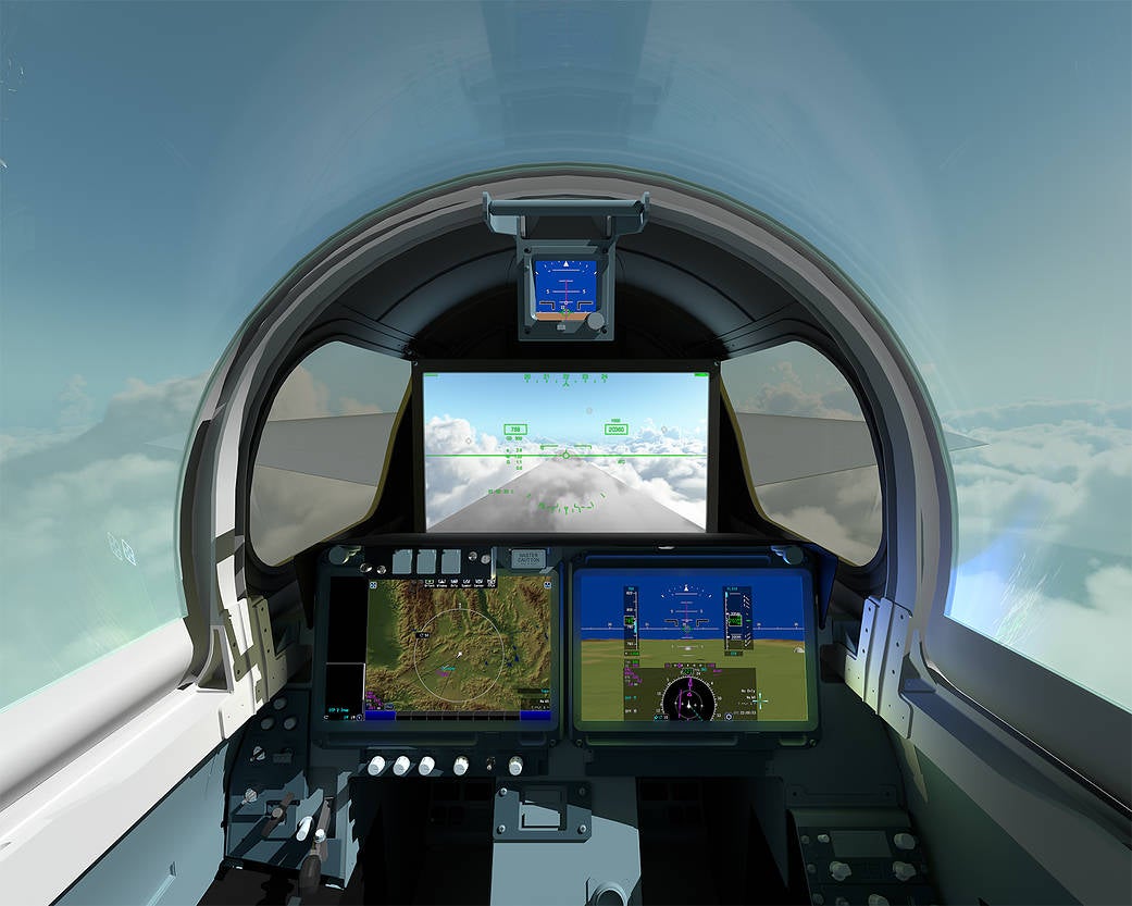 El concepto artístico de la cabina en vuelo.