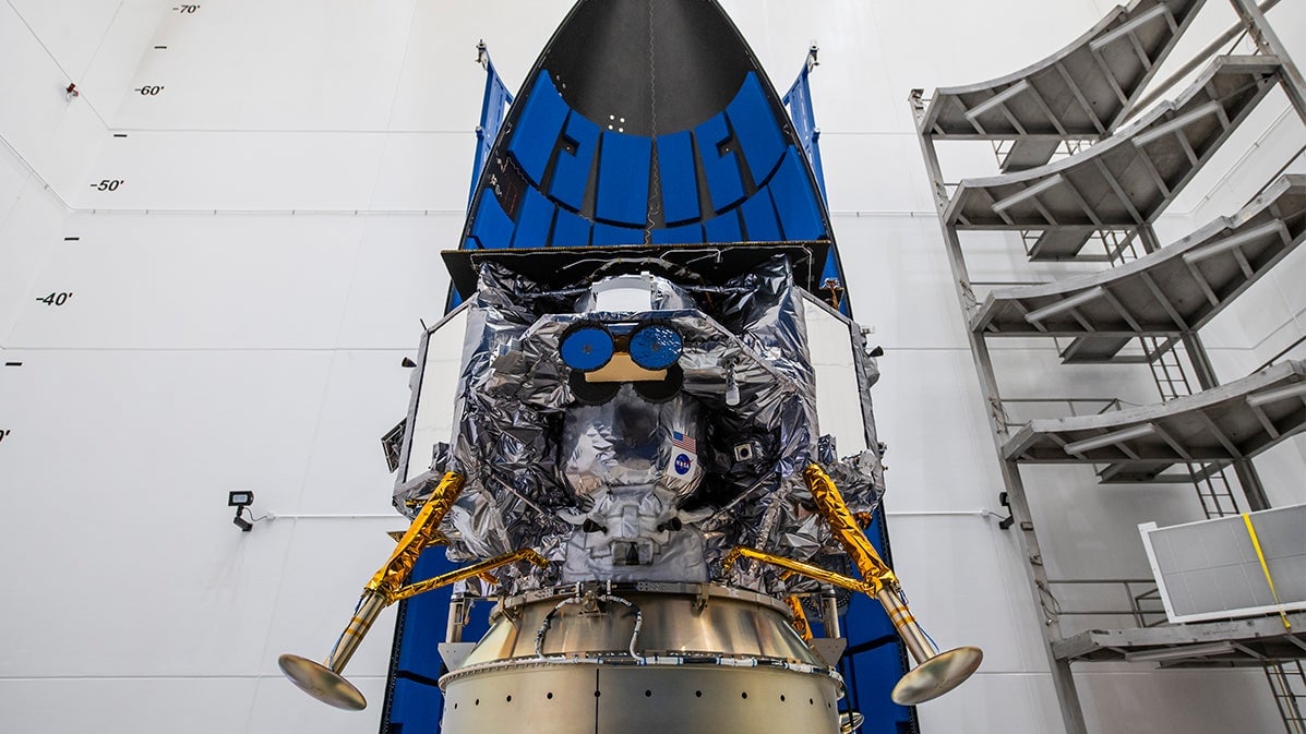 El módulo de aterrizaje lunar Peregrine se integró con el Vulcan Centaur de ULA. 