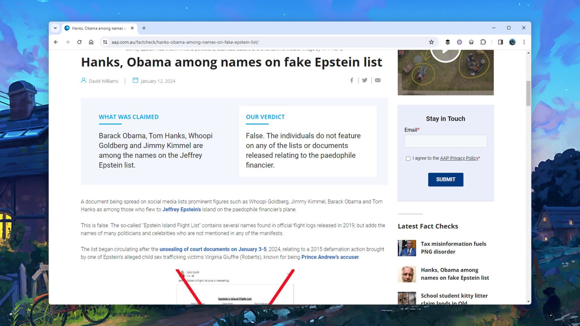 Las verificaciones de hechos deben estar específicamente etiquetadas