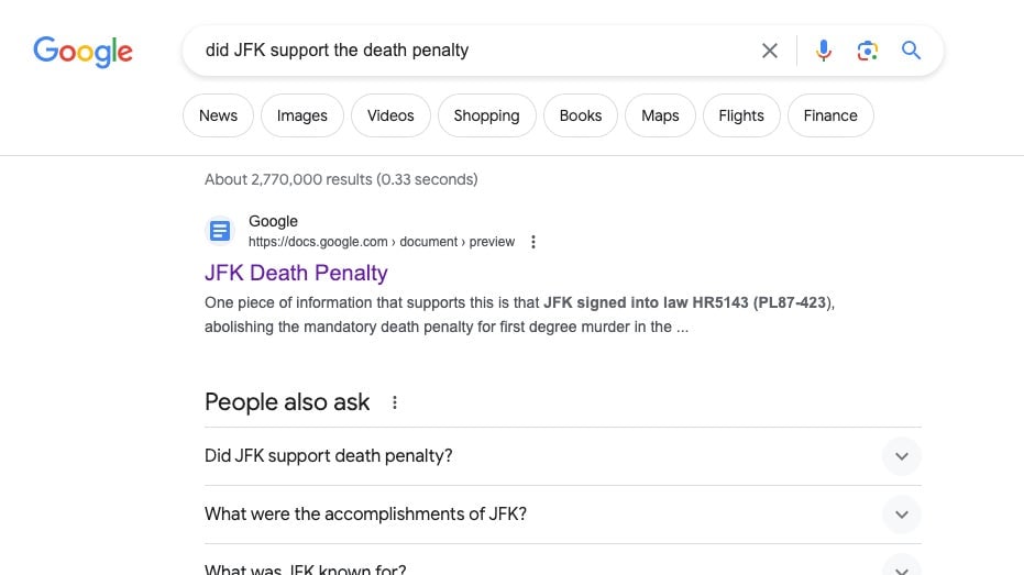 Screenshot: Gizmodo / Google