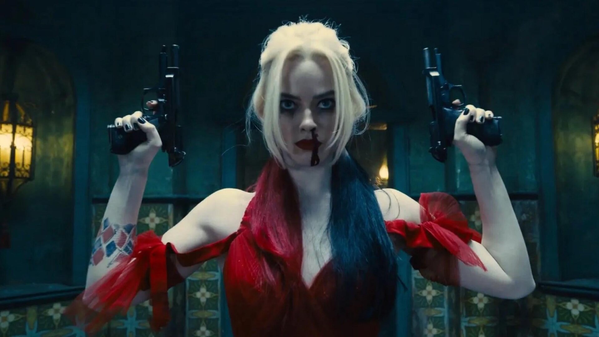 Margot Robbie como Harley Quinn en James Gunn’s El escuadrón suicida.