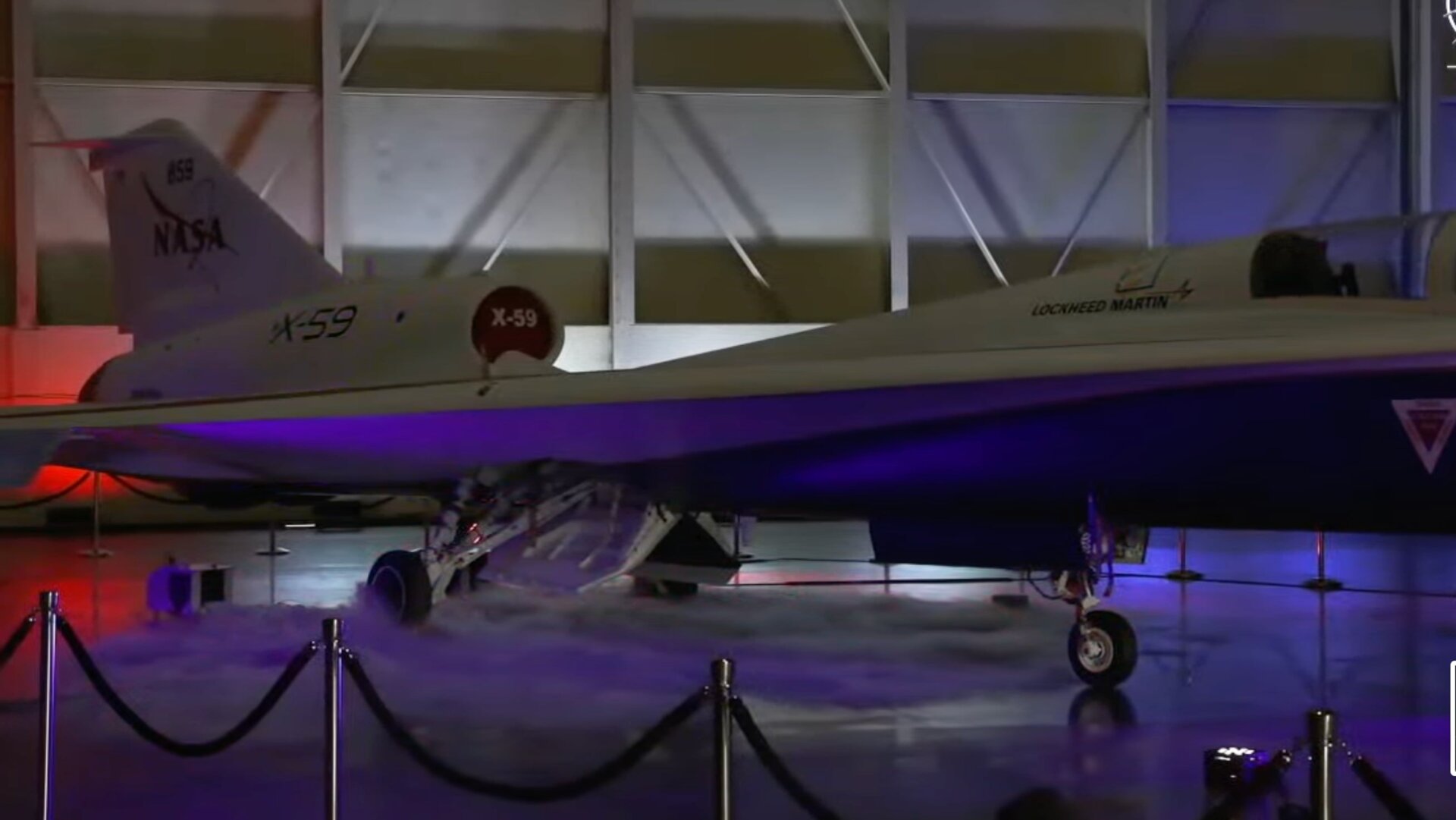 La parte trasera del X-59.