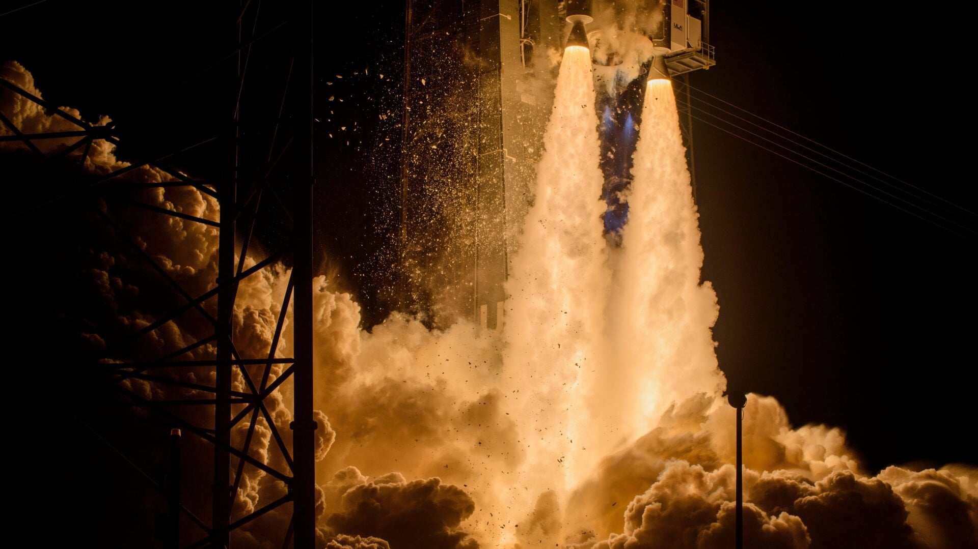El Vulcan Centauro de ULA despegó el 8 de enero de 2024 a las 2:18 am ET desde el Complejo de Lanzamiento Espacial 41 en la Estación de Fuerza Espacial de Cabo Cañaveral .