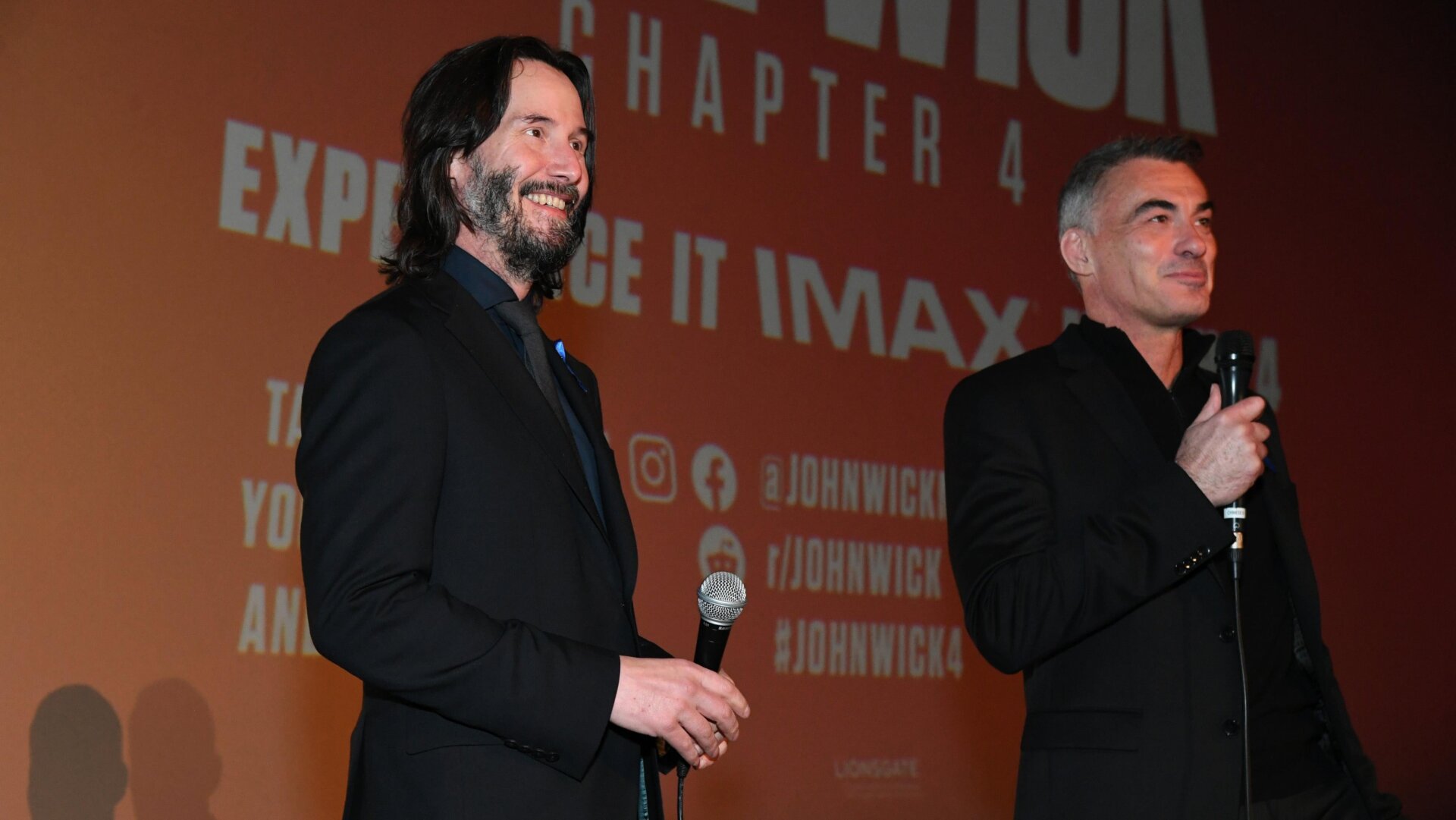 Keanu Reeves y Chad Stahelski asisten a John Wick: Capítulo 4 estreno 20 de marzo de 2023 en Hollywood, California.