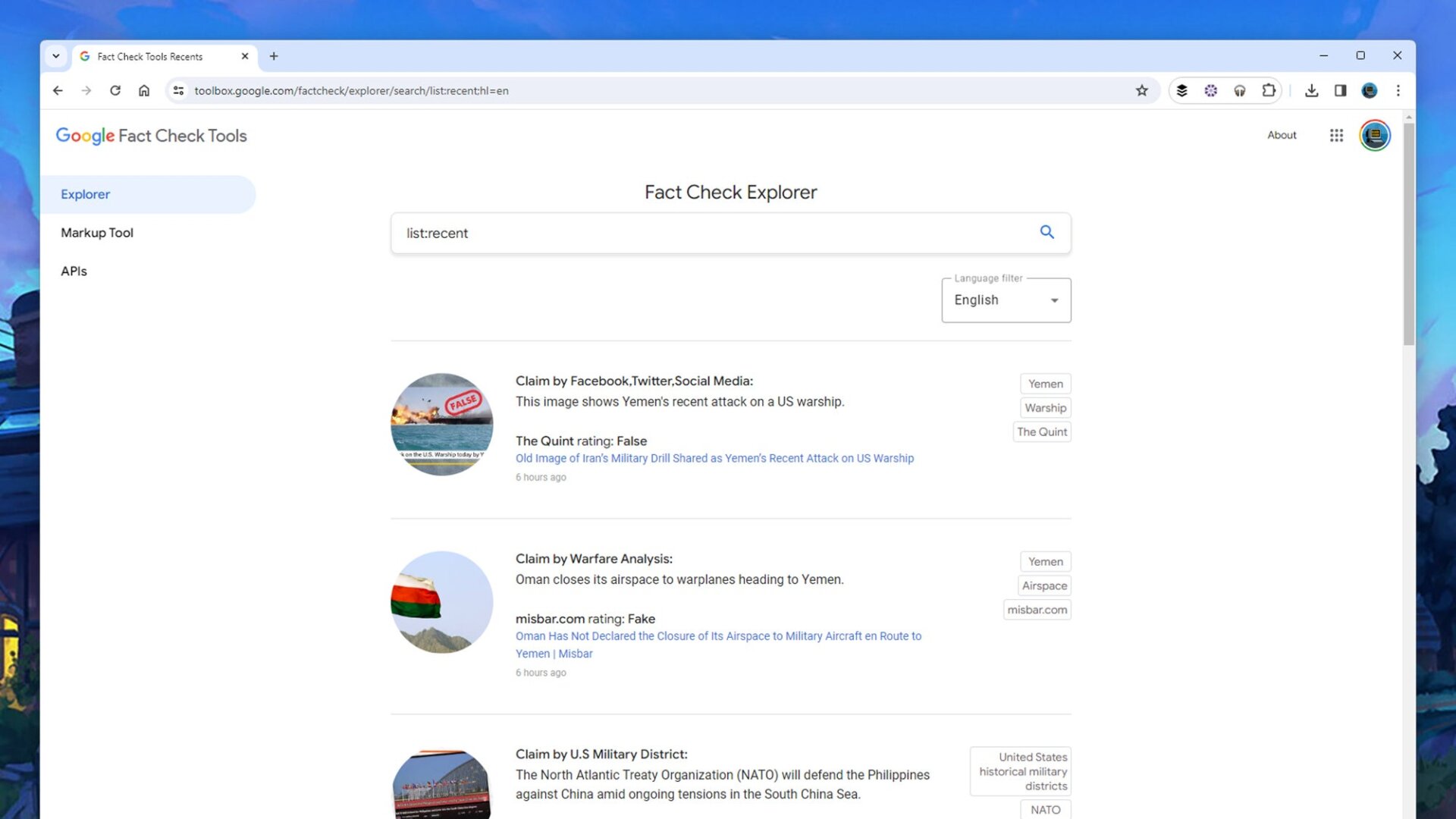 Las verificaciones de hechos recientes son un buen lugar para comenzar