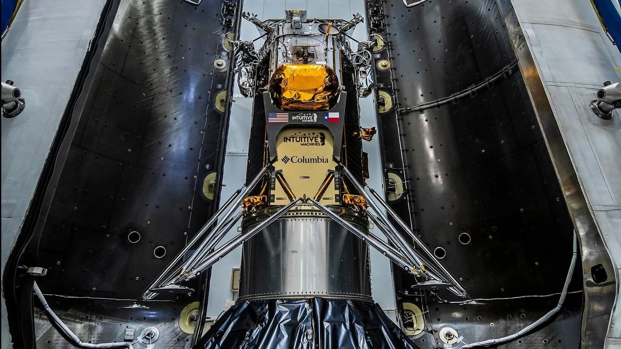 El módulo de aterrizaje lunar NOVA-C, llamado Odiseo, está listo para el despegue.