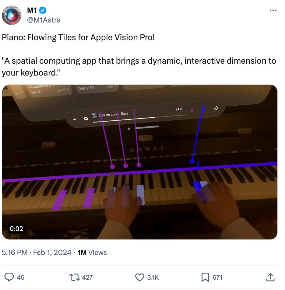 Screenshot: @M1Astra / X