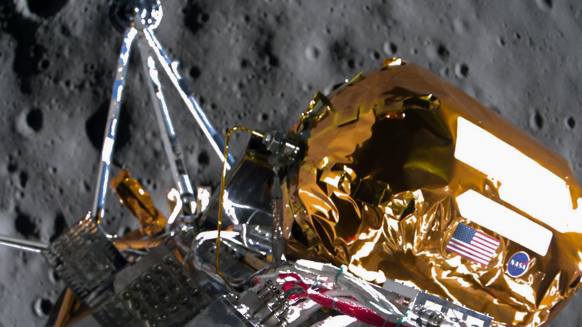 Odiseo capturó esta imagen aproximadamente a 30 metros sobre la superficie lunar.