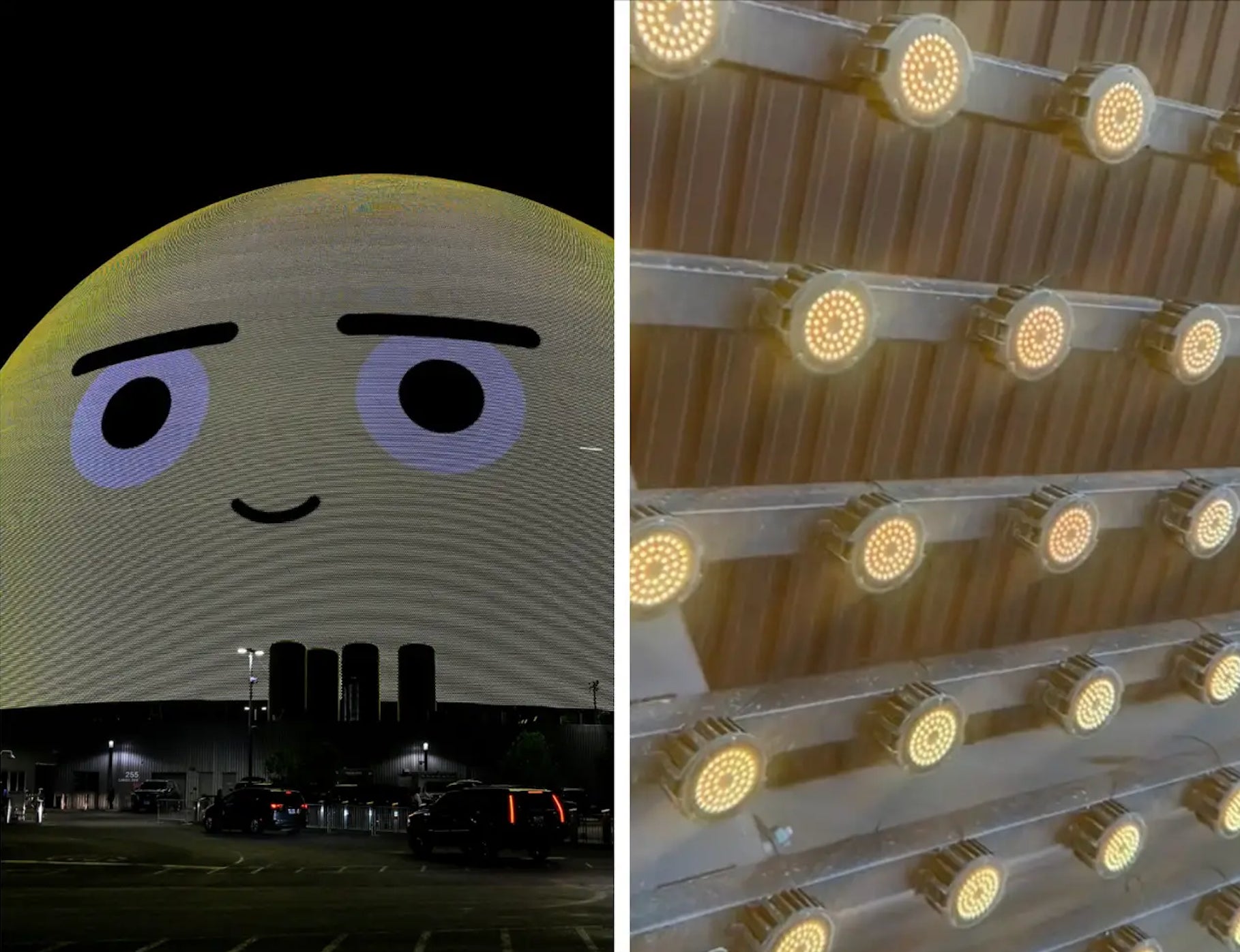 Imagen de primer plano de la Esfera de Las Vegas.