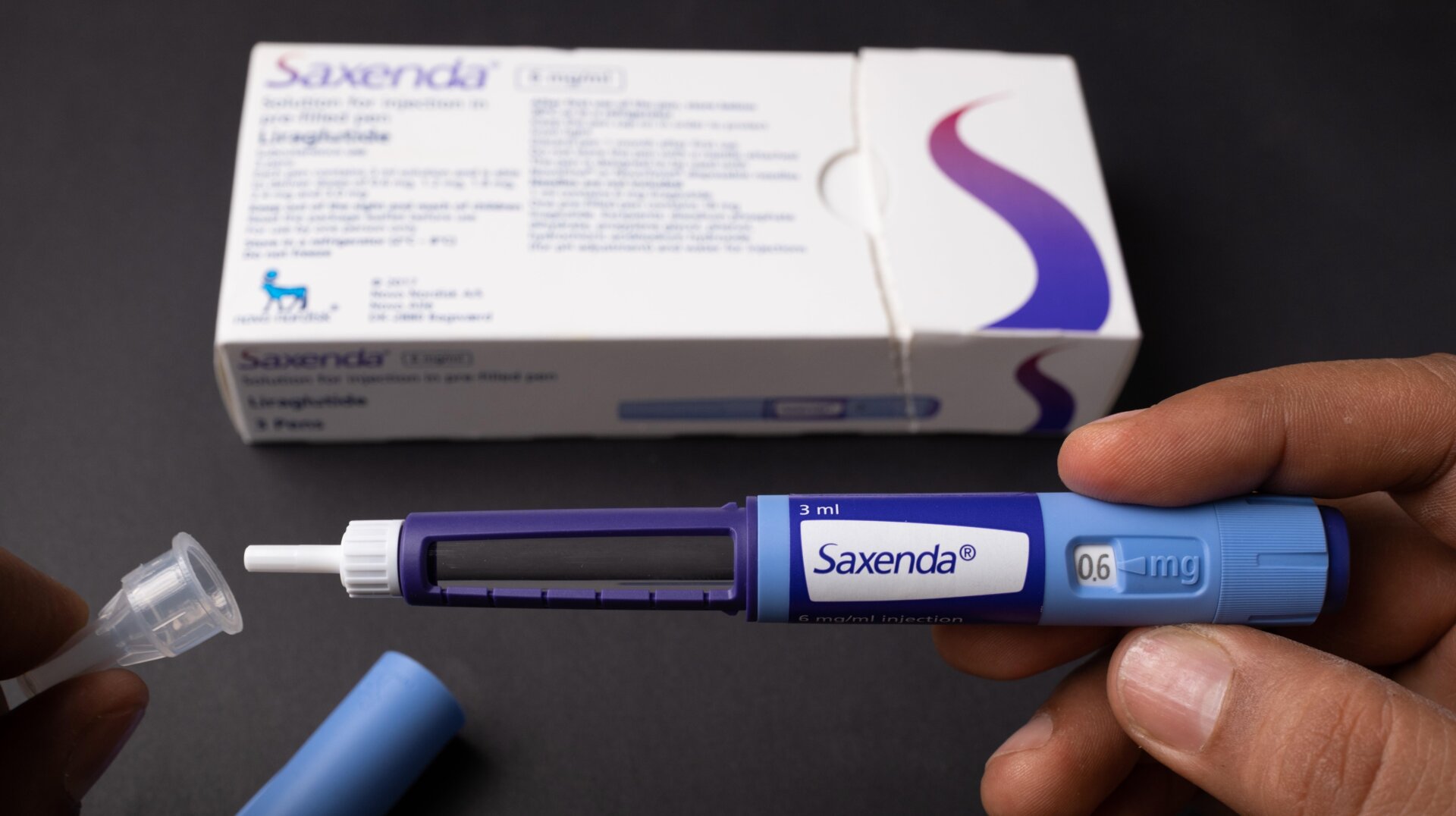 El medicamento para la obesidad Saxenda, elaborado con liraglutida. Los medicamentos GLP-1 más nuevos, como la semaglutida, han demostrado ser aún más efectivos para ayudar a las personas a perder peso. peso.