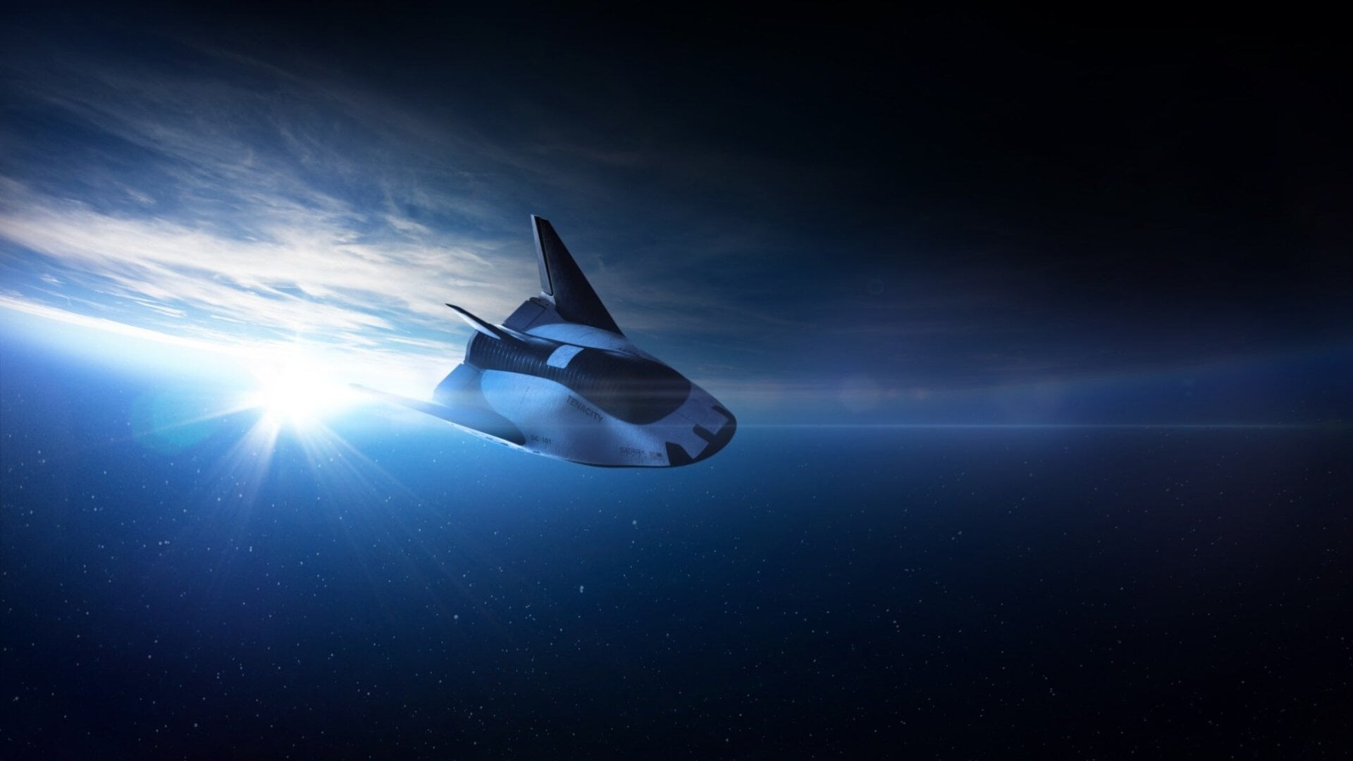 Imagen conceptual de Dream Chaser en órbita.