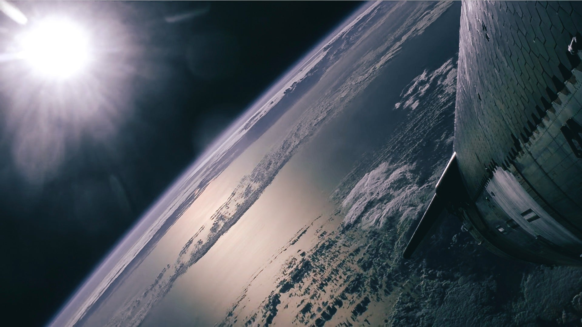 La etapa superior de Starship volando sobre la Tierra el 14 de marzo de 2024.