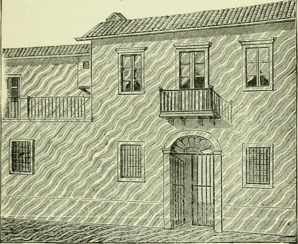 Una ilustración de 1912 que muestra bandas de sombras que aparecen en las paredes de un edificio.