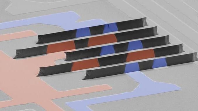 Un esquema del nuevo diseño de circuito 3D.