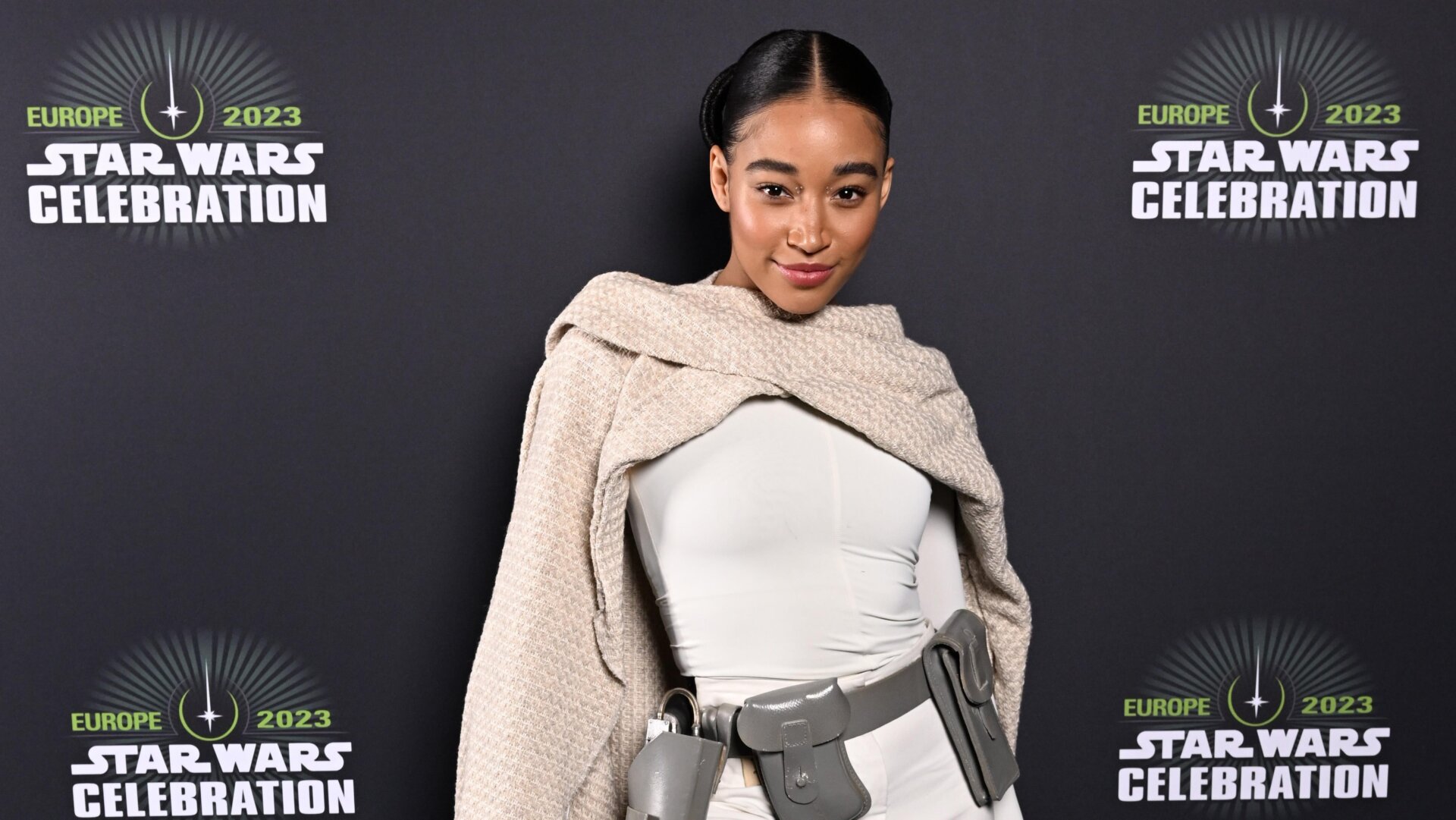 Amandla Stenberg asiste al panel de estudio en guerra de las galaxias Celebración 2023 en Londres, Inglaterra.