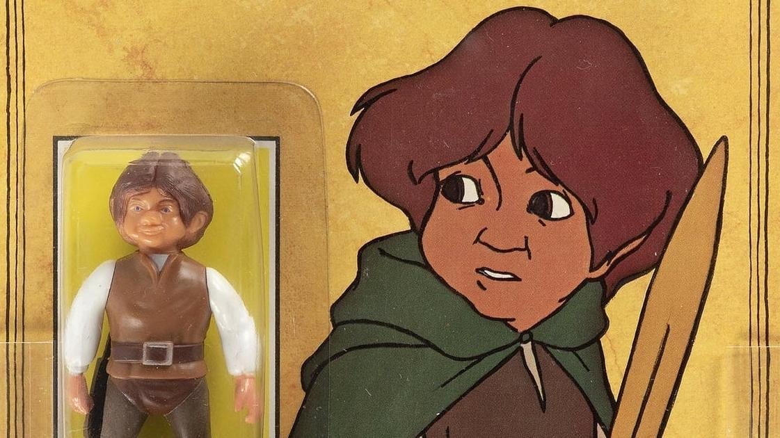 Frodo (y la figura de acción de Frodo) como apareció en Ralph Bakshi 1978 El señor de los anillos