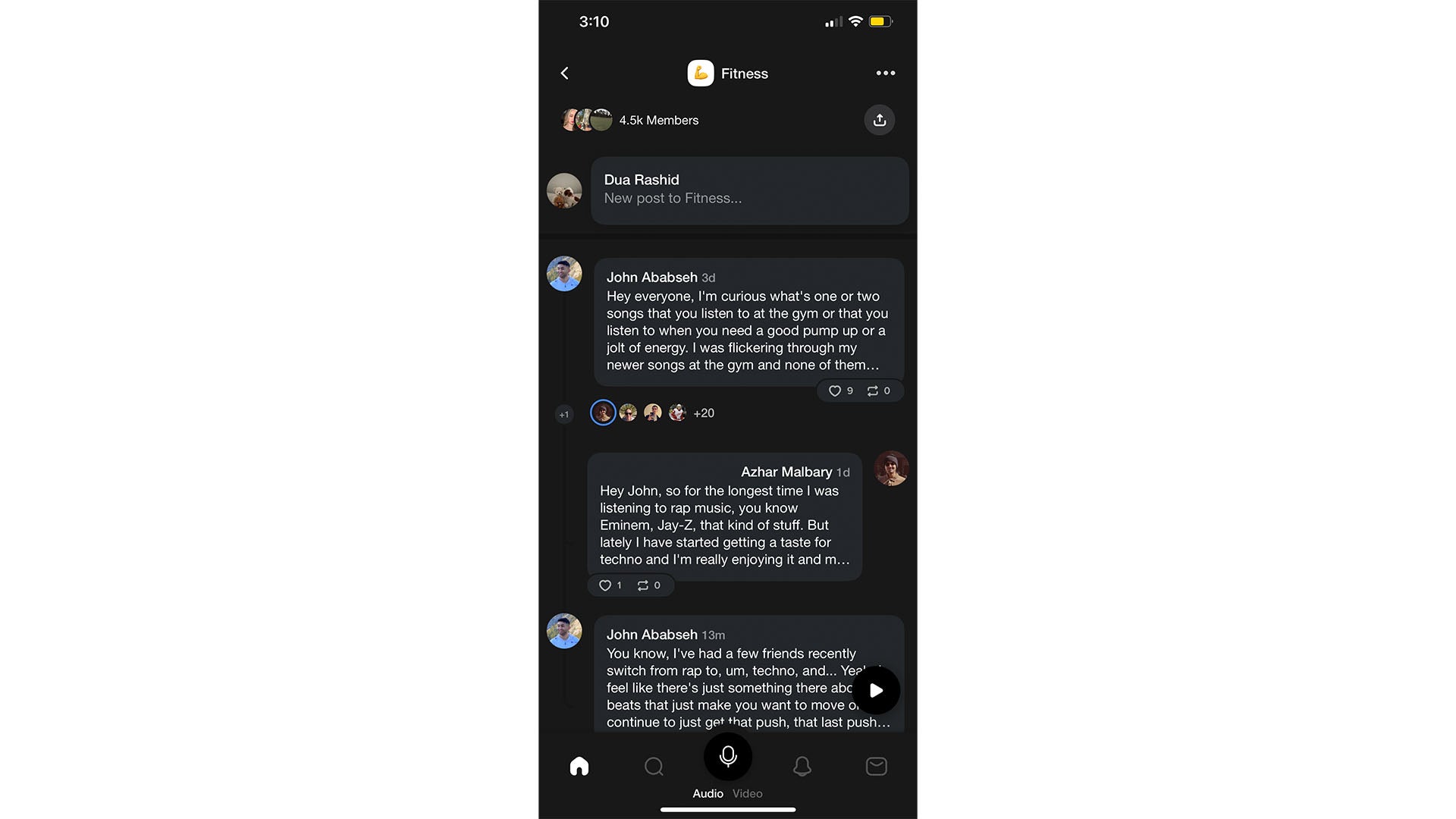 Un feed similar a Twitter.
