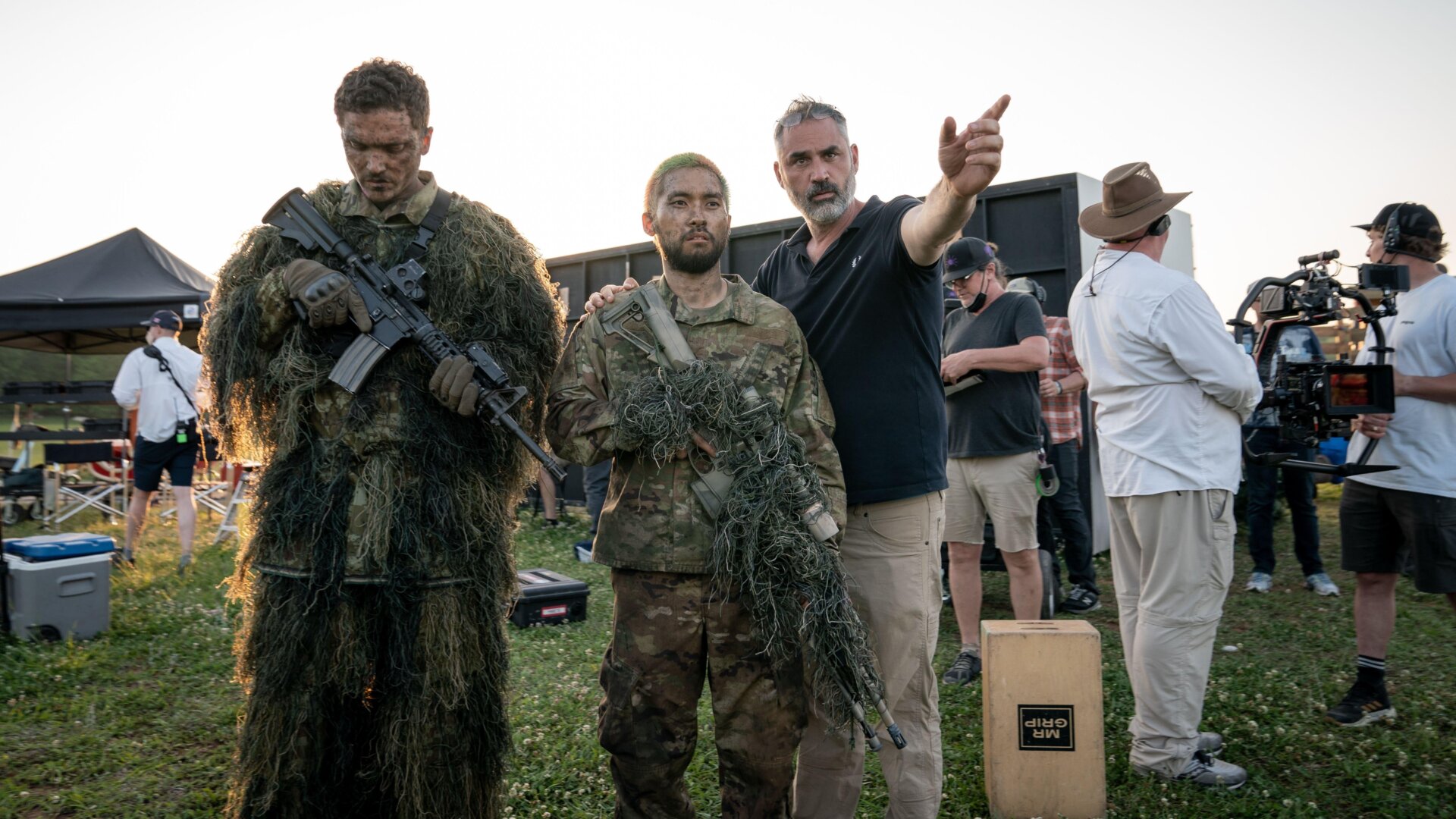 Guirnalda en el set.