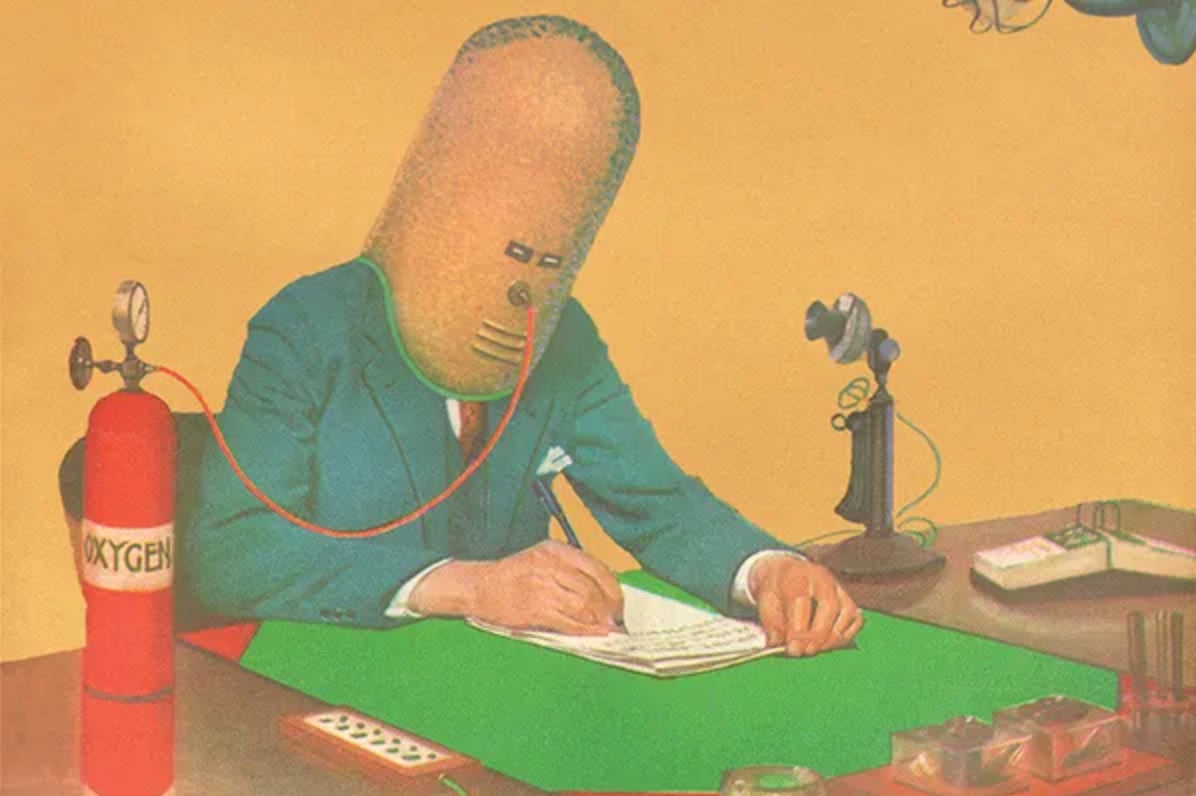 La idea de Hugo Gernsback en 1925 para el “Aislador”, un invento de oficina que permitía a los trabajadores eliminar las distracciones.