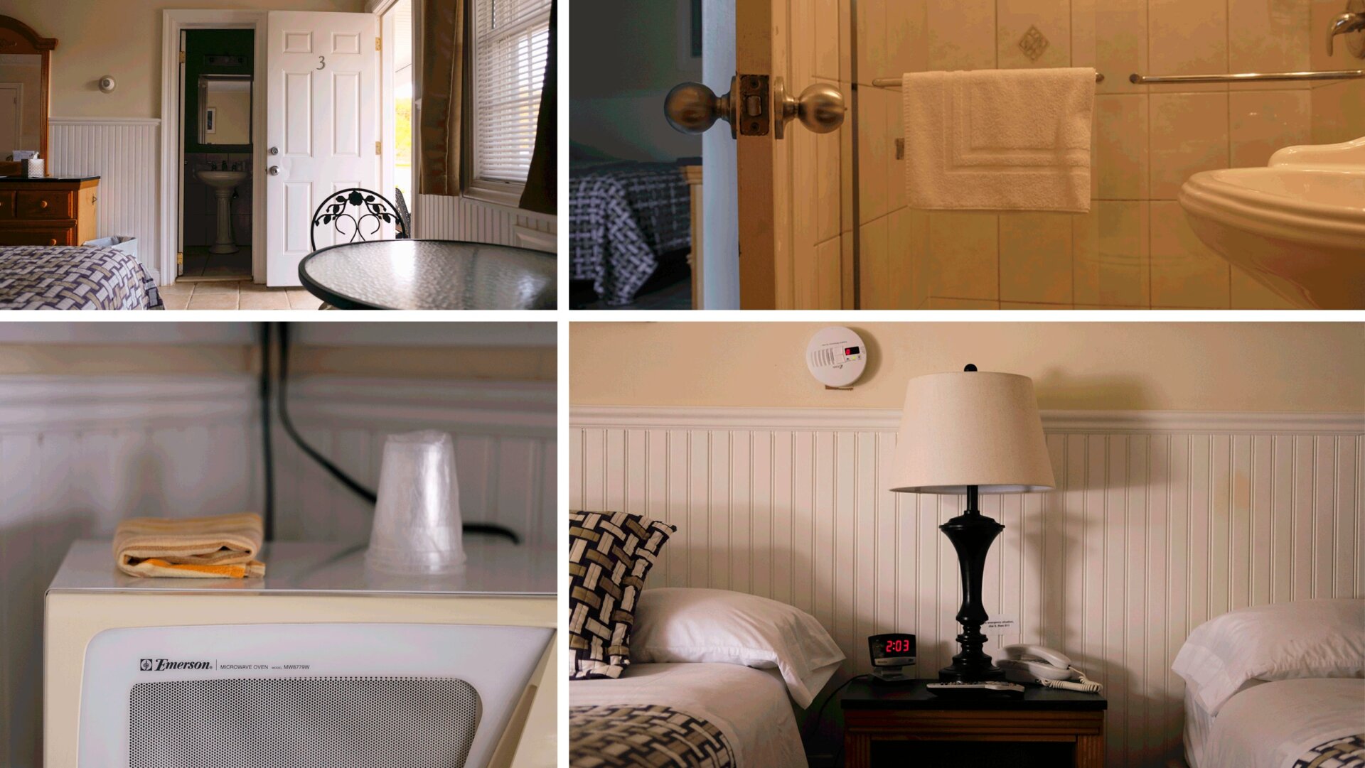 Los lujos y pequeños detalles de una habitación en el Seabreeze Motel.