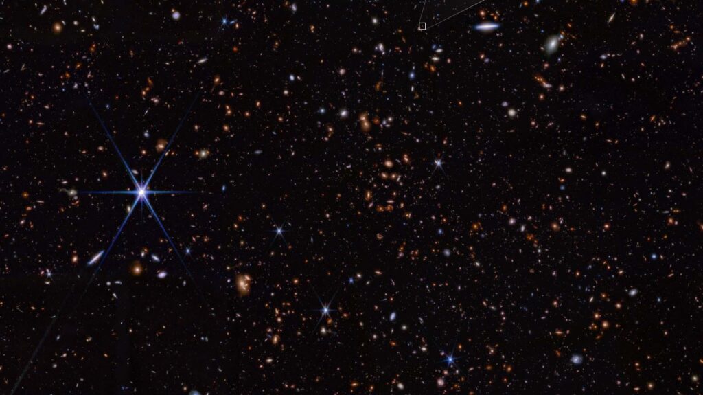 Image: NASA, ESA, CSA, STScI, B. Robertson (UC Santa Cruz), B. Johnson (CfA), S. Tacchella (Cambridge), P. Cargile (CfA).