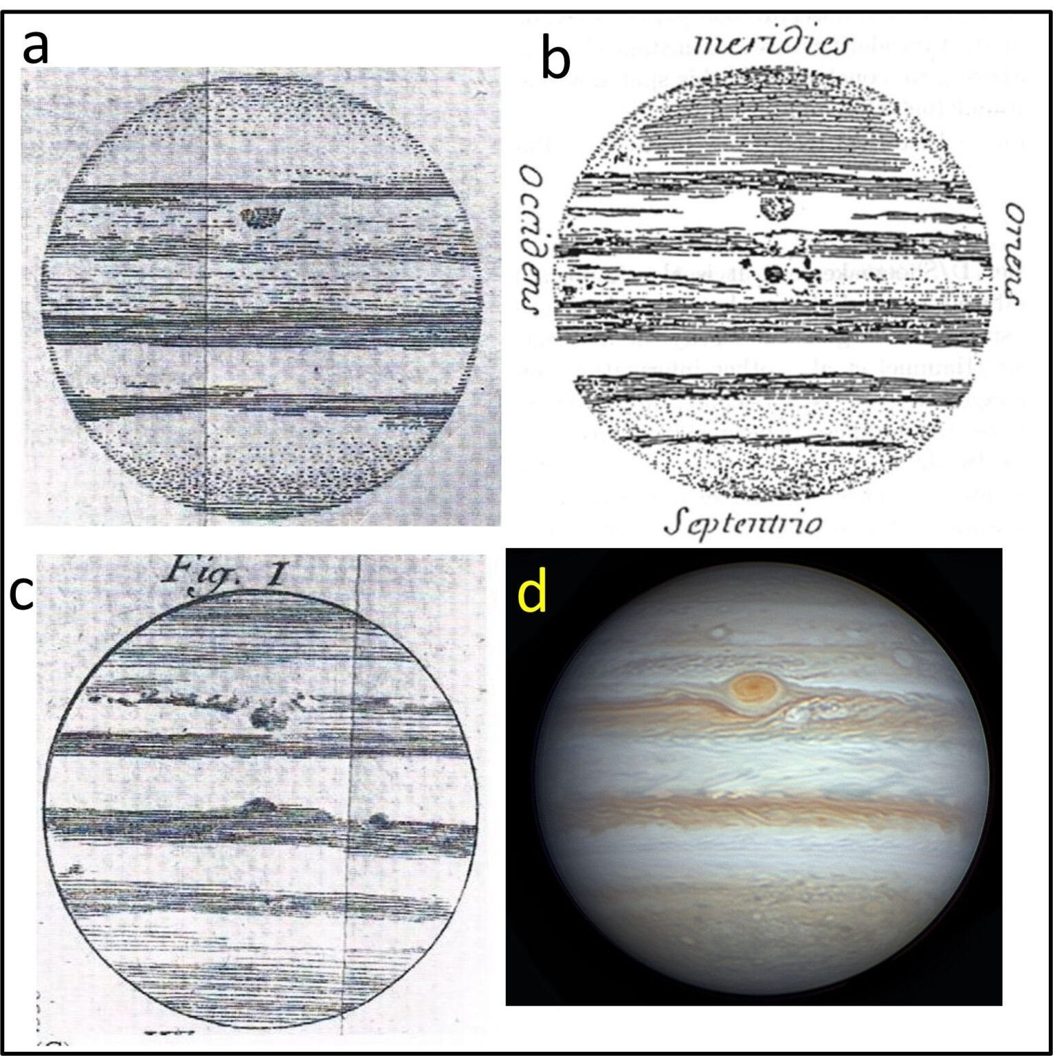 Los dibujos de Cassini de la mancha roja en el siglo XVII