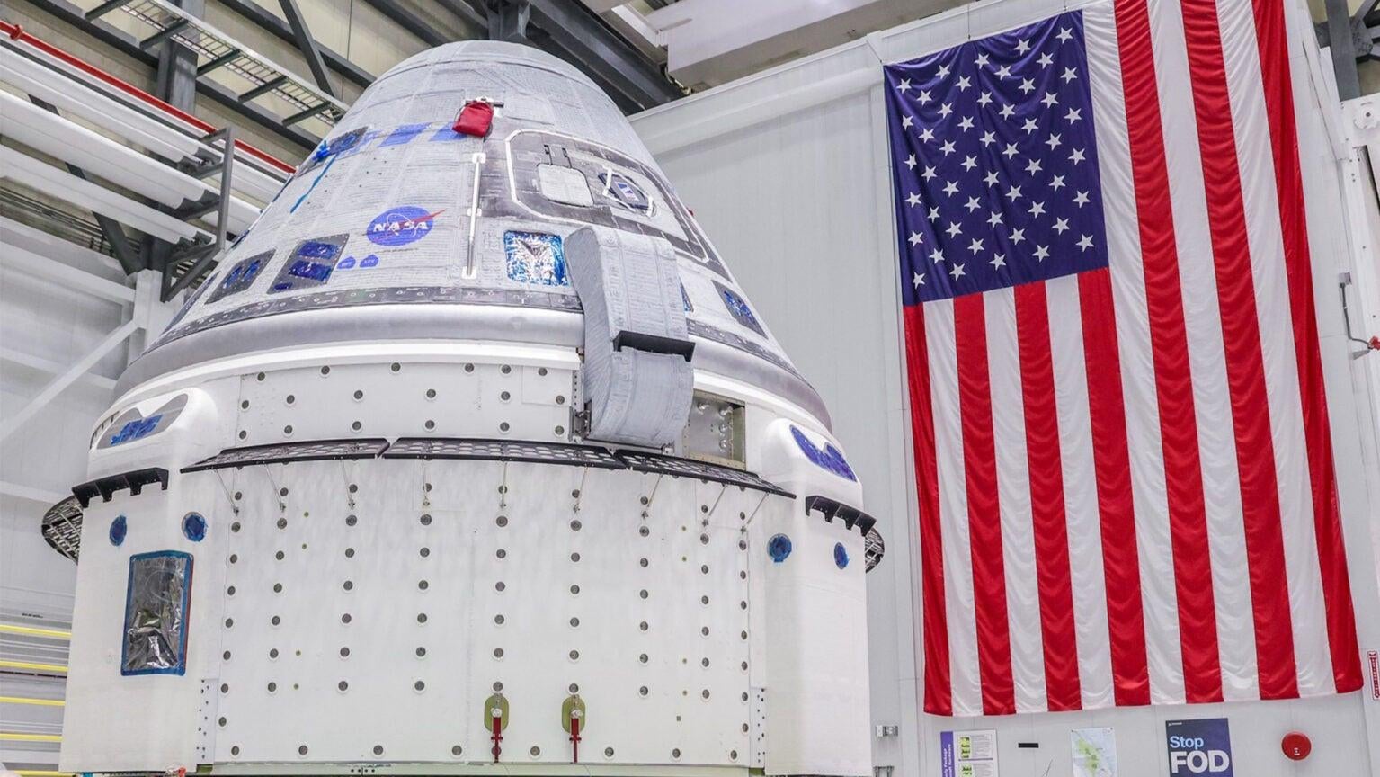 Módulo de la tripulación de Starliner en el Centro Espacial Kennedy.