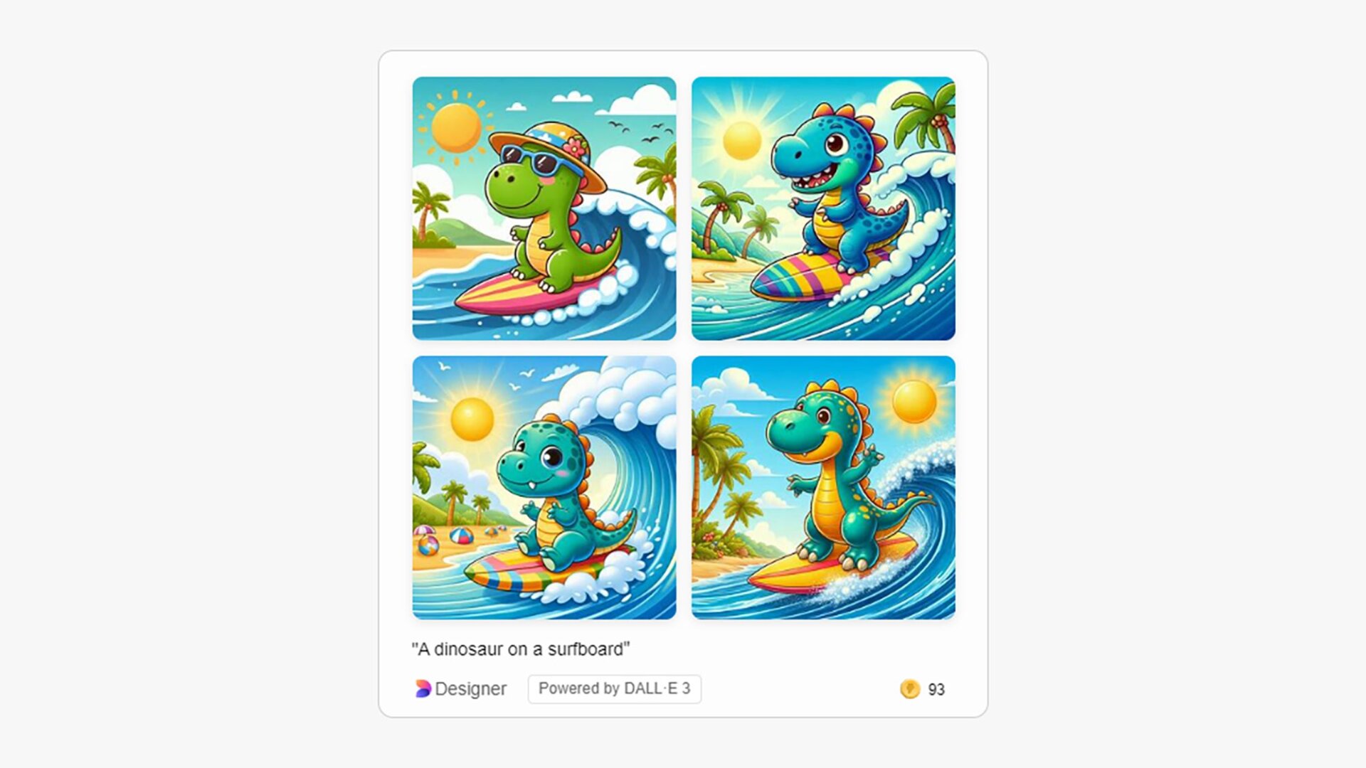 ¿Necesitas un dinosaurio en una tabla de surf? Copilot puede ayudarte.