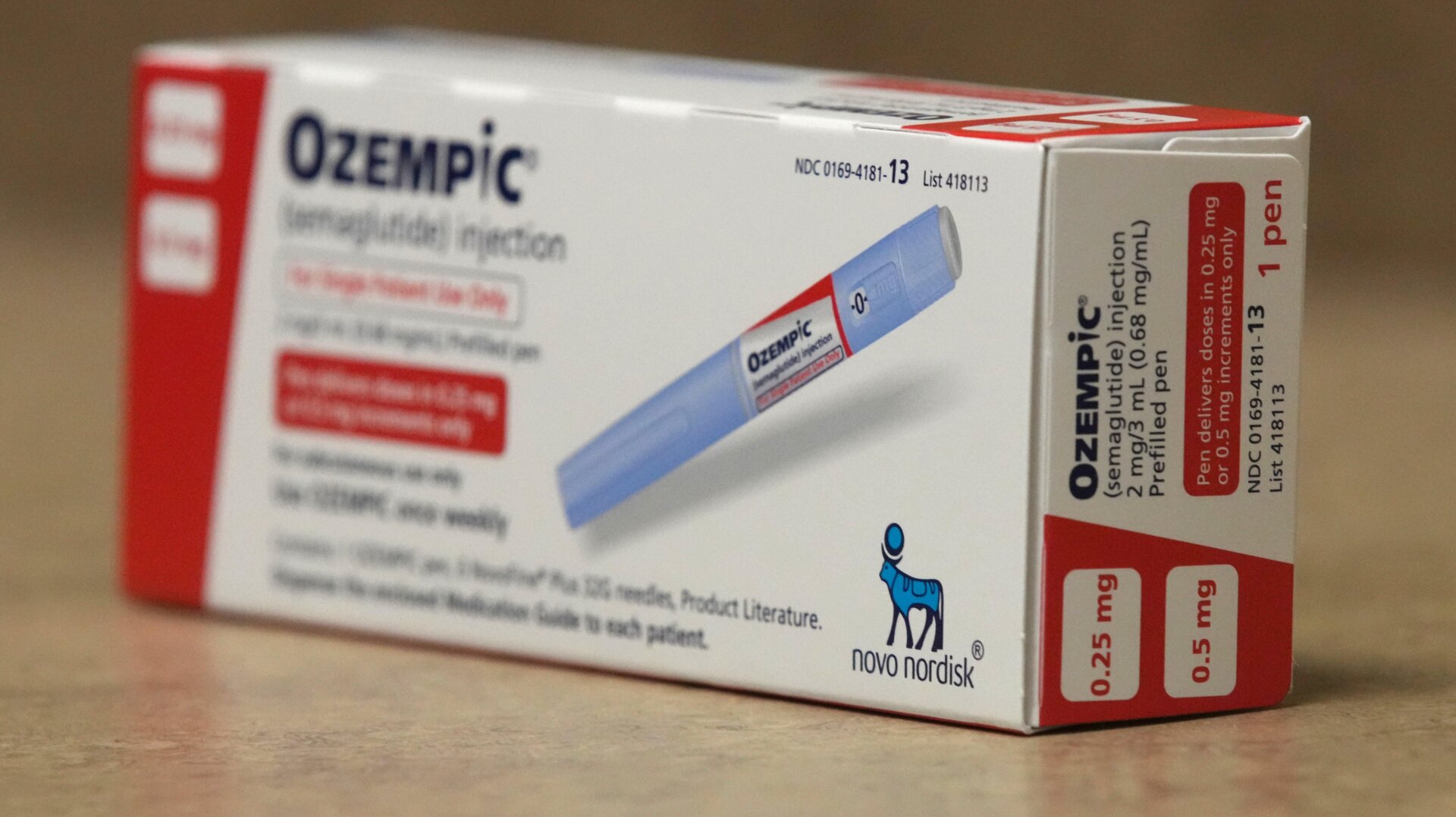 Un contenedor de Ozempic de Novo Nordisk.