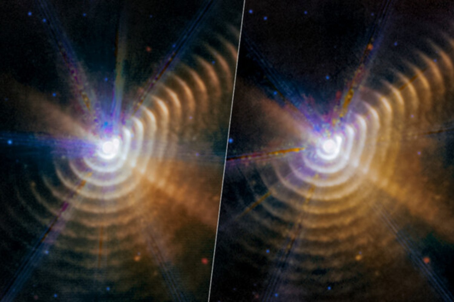Una imagen del James Webb revela ondas de polvo estelar de dimensiones inimaginables
