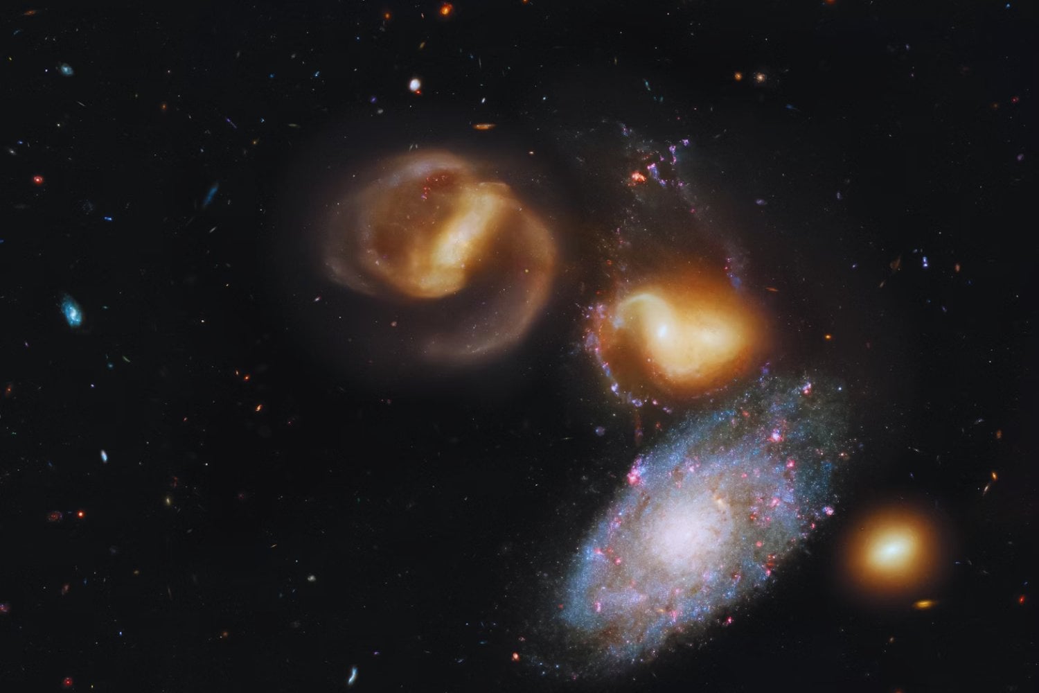 Choque entre gigantes: captan por primera vez una brutal batalla de galaxias en el universo profundo