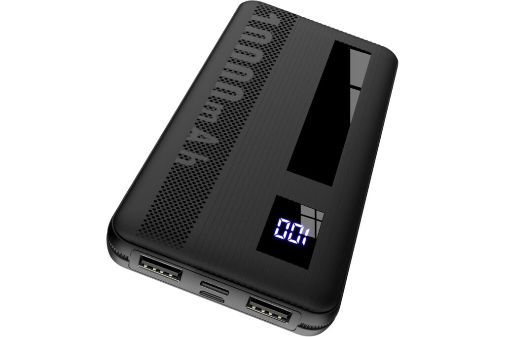 Dbasne Bateria Externa, 10000mAh Power Bank, 15W Carga Bateria Portatil USB C Input & Output, 4 Puertos Cargador Portatil con LED Compatible con iPhone 15/14/13 Samsung Xiaomi etc Smartphones