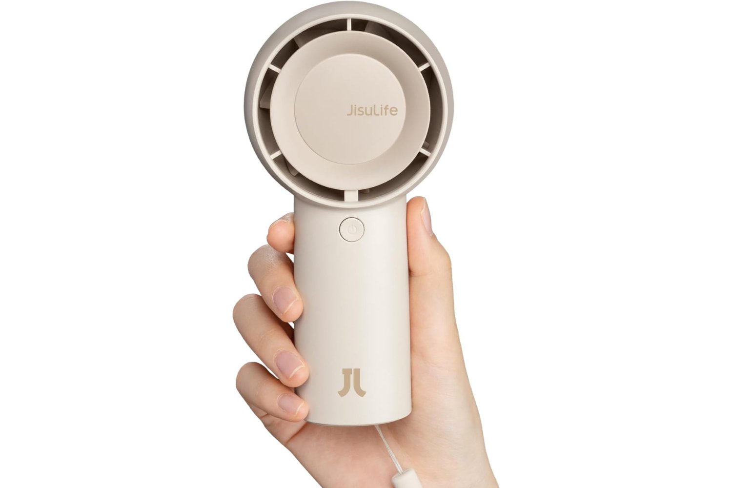 JISULIFE Turbo Ventilador de Mano [16H Max] Mini Ventilador Personal Portátil, 4000mAh USB Recargable, Funciona con Batería Pequeño, de Bolsillo con 5 Velocidades - Marrón