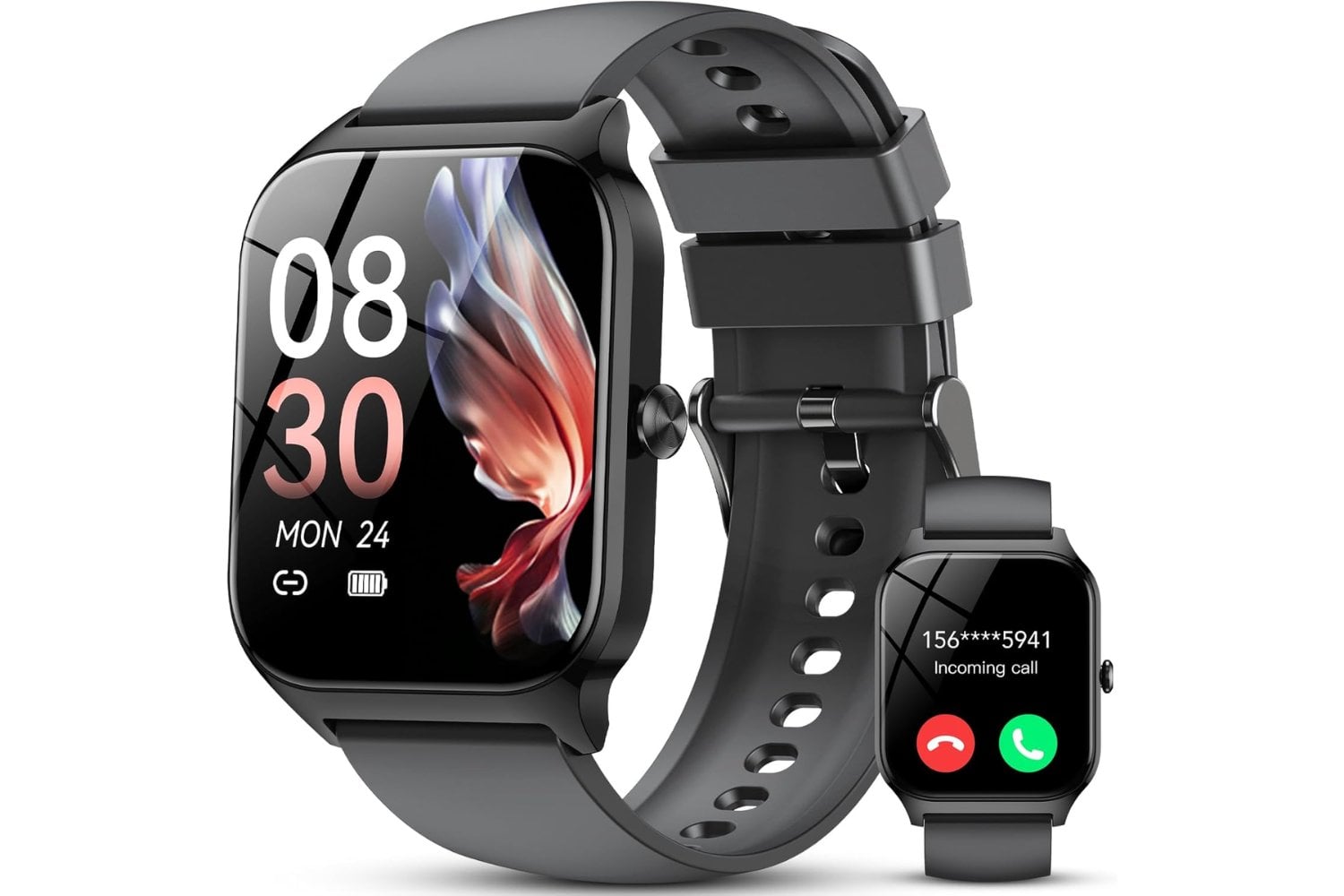 CASCHO Reloj Inteligente Hombre Mujer,1.85" HD Smartwatch con Llamadas, Whatsapp Notificaciones, Smart Watch con Podómetro/Pulsómetro/SpO2/Monitor de Sueño,115+ Modos Deportes, IP68 Impermeable