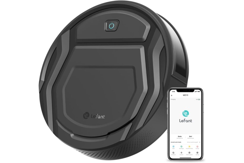 LEFANT Robot Aspirador 2200Pa, Aspirador Robot Autonomía de 120Mins, WiFi/App/Alexa, Sensor Mejorado de Anticolisión/Caída Navegación Inteligente, Delgado y Silencioso, 6 Modos de Limpieza M210 Pro