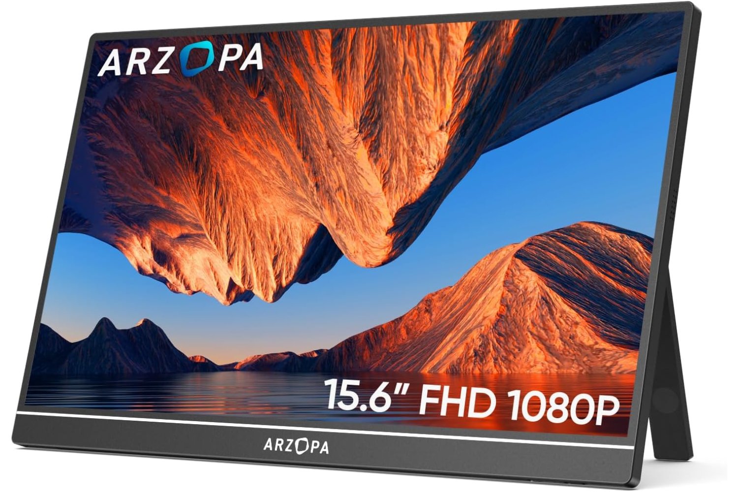 ARZOPA Monitor portátil, Monitor Portátil IPS FHD de 15,6" 1920 × 1080 con Soporte, Segunda Pantalla Ultradelgada para Computadora Portátil/PC/Mac/PS3/4/5/Xbox - A1